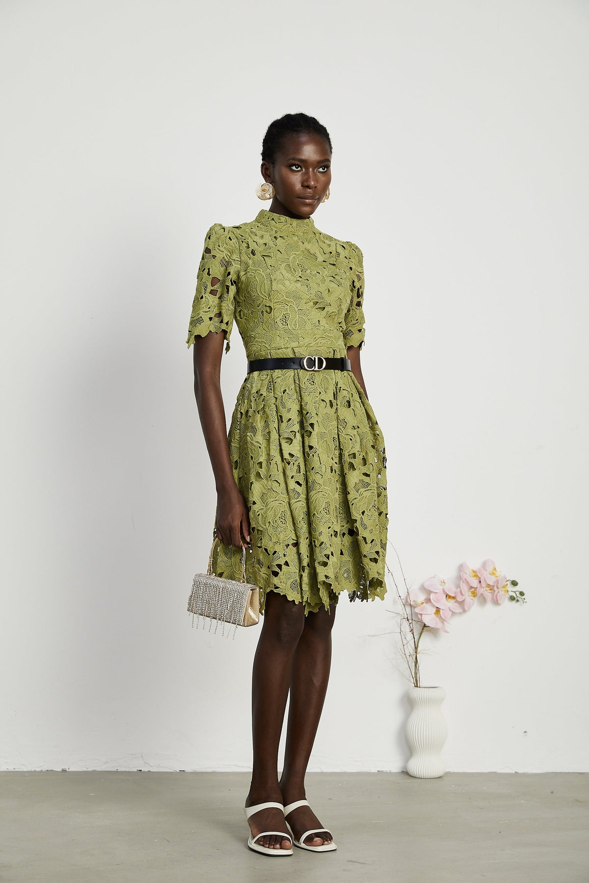 Valérie cut-out embroidered mini dress (Final Sale)