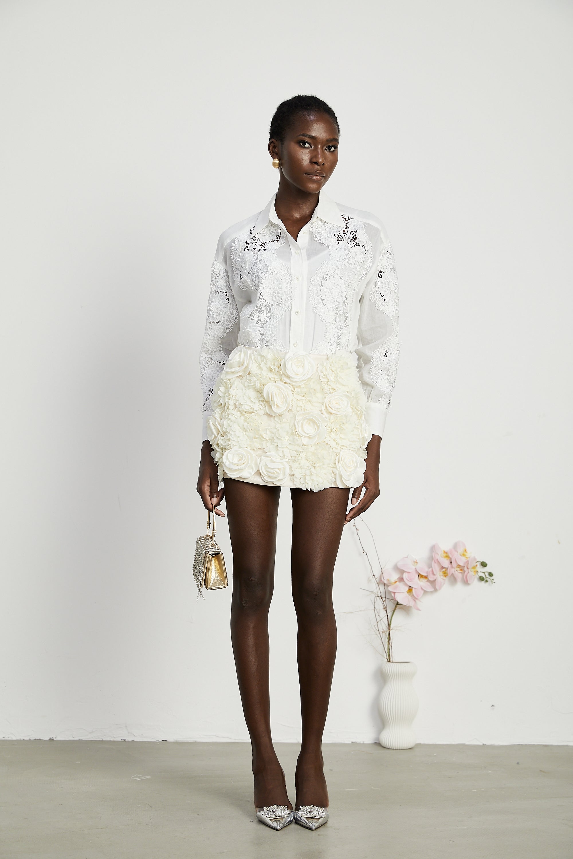 Axelle lace-embroidered cut-out shirt (US Only)