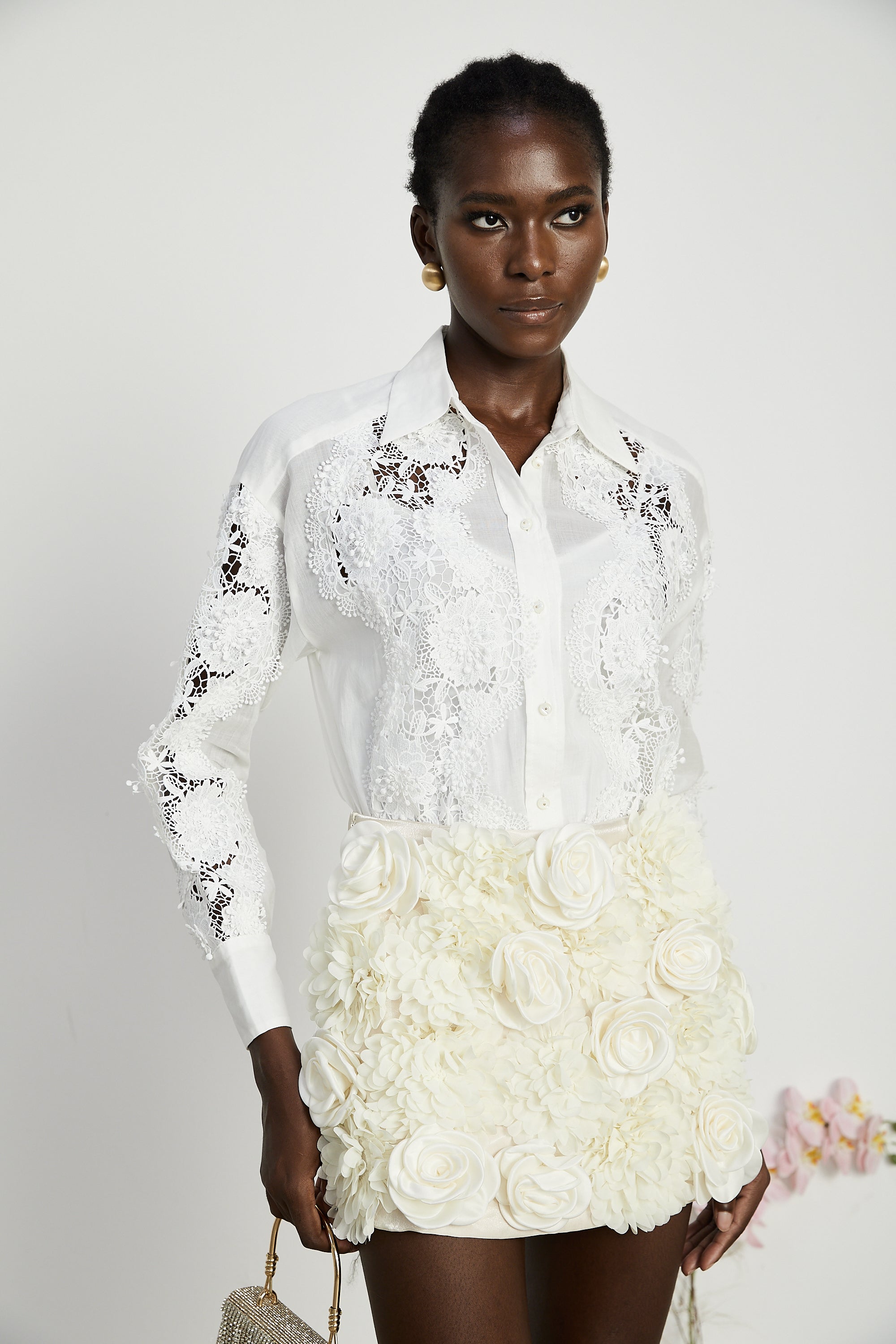 Axelle lace-embroidered cut-out shirt (US Only)