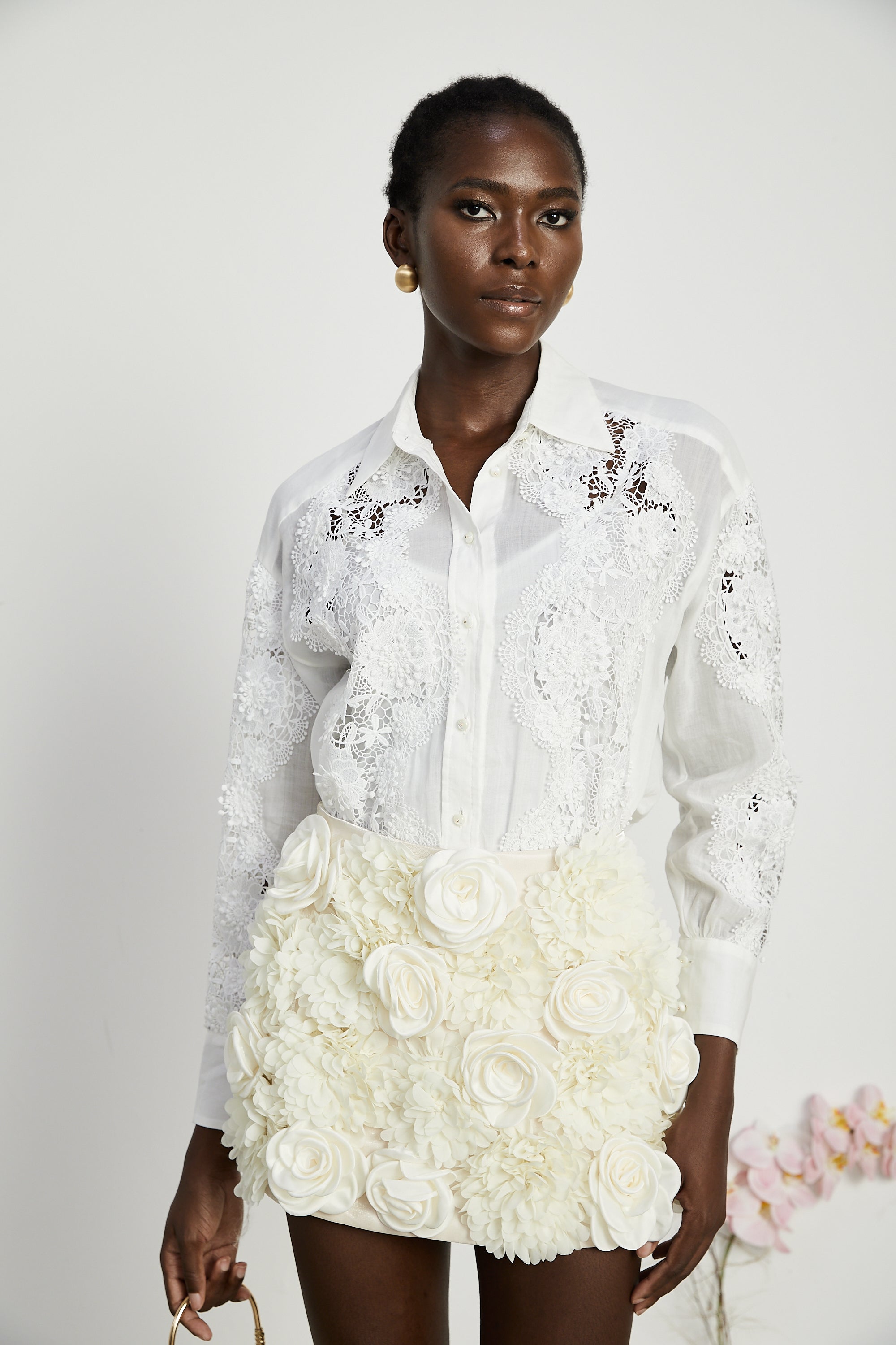 Axelle lace-embroidered cut-out shirt (US Only)
