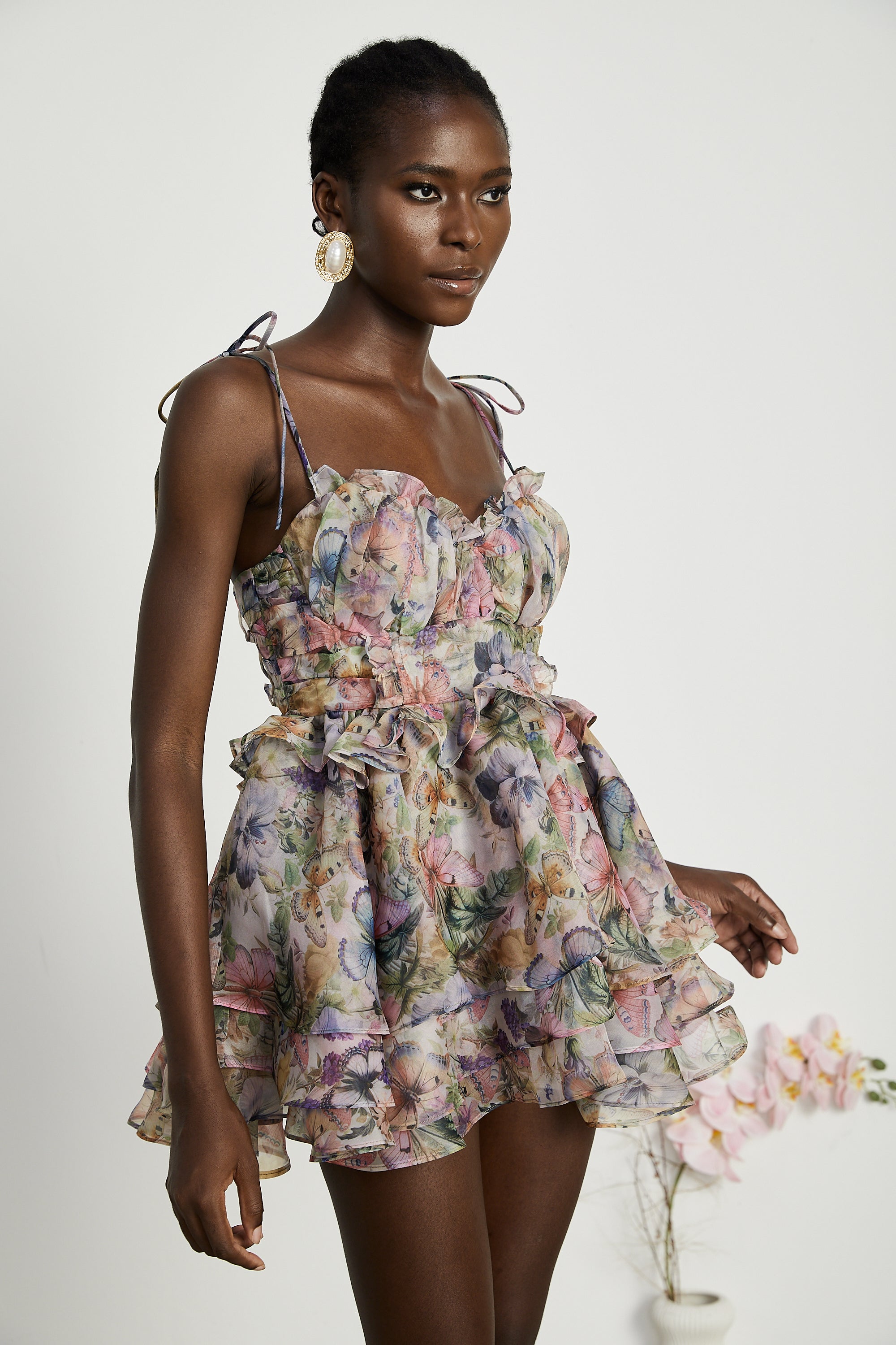 Juliette floral print pleated mini dress (Final Sale-US Only)