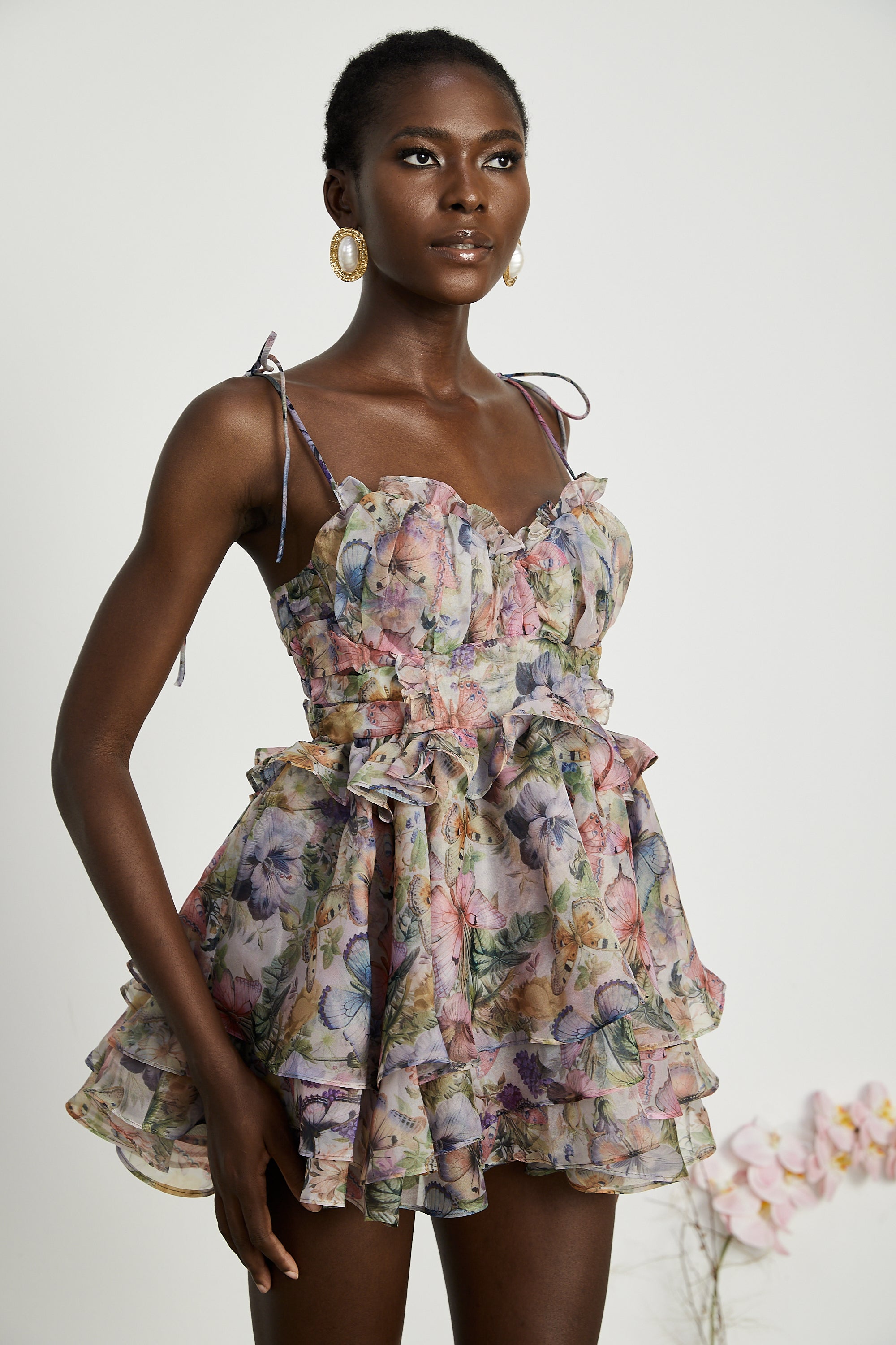 Juliette floral print pleated mini dress (Final Sale-US Only)