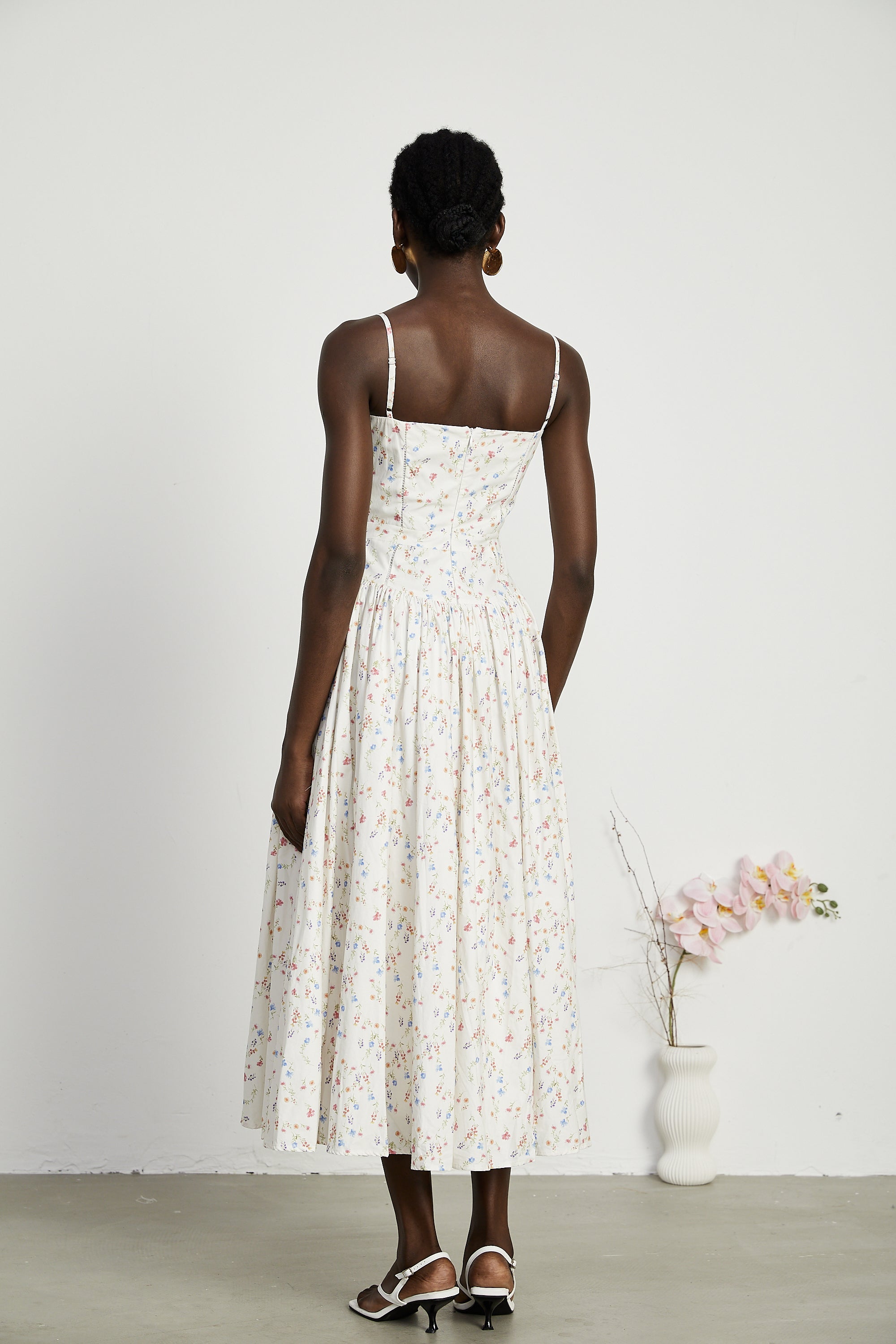 Raphaëlle floral-print pleated midi dress