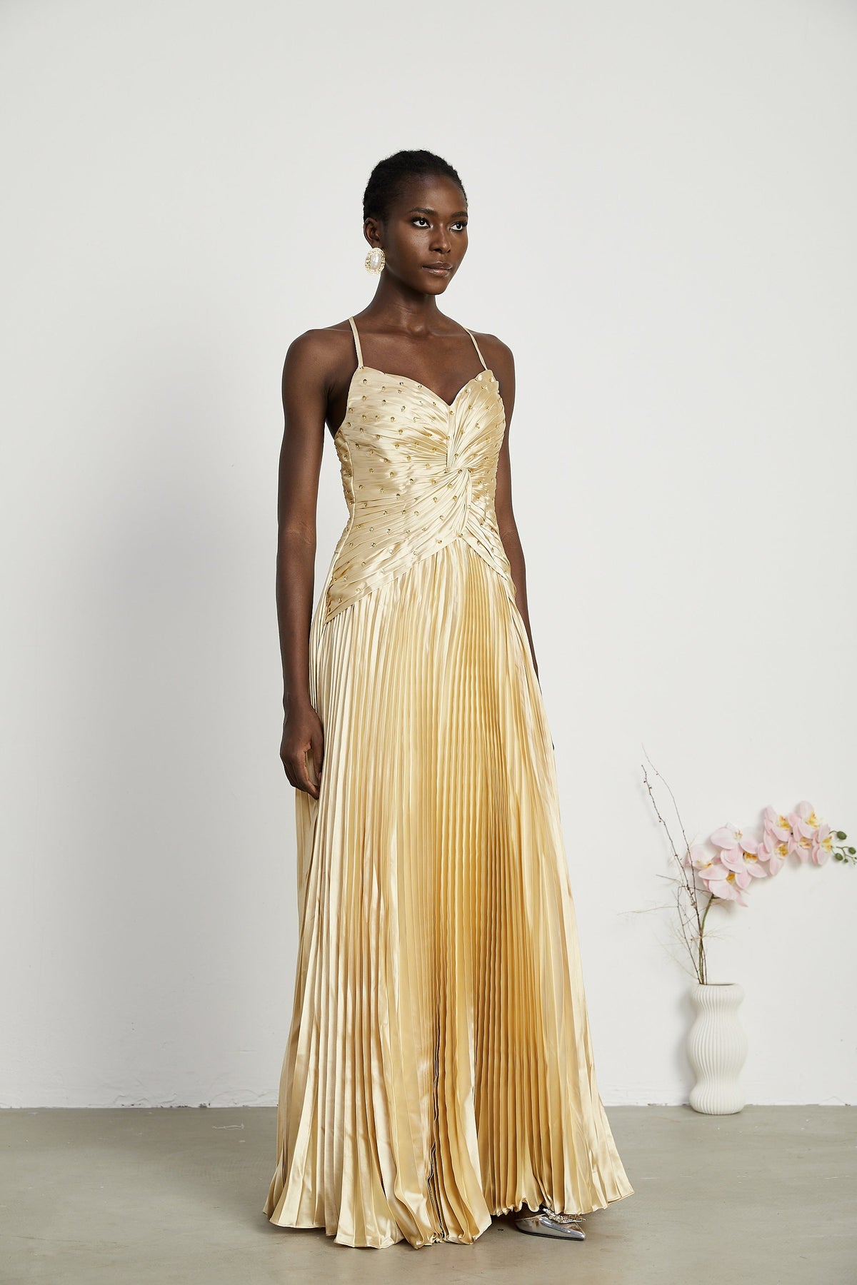 Eline pleated maxi dress (Final Sale-US Only)
