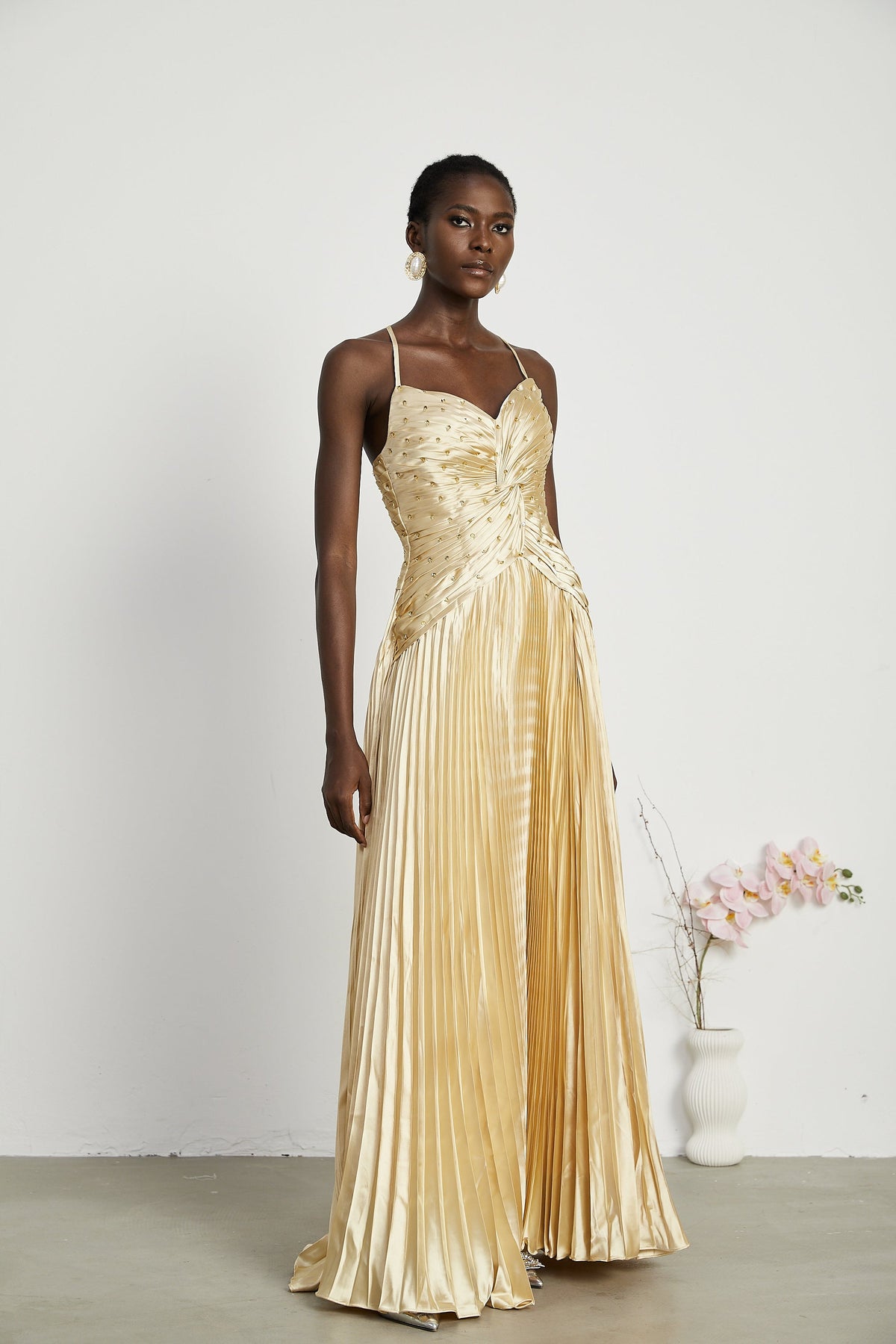 Eline pleated maxi dress (Final Sale-US Only)