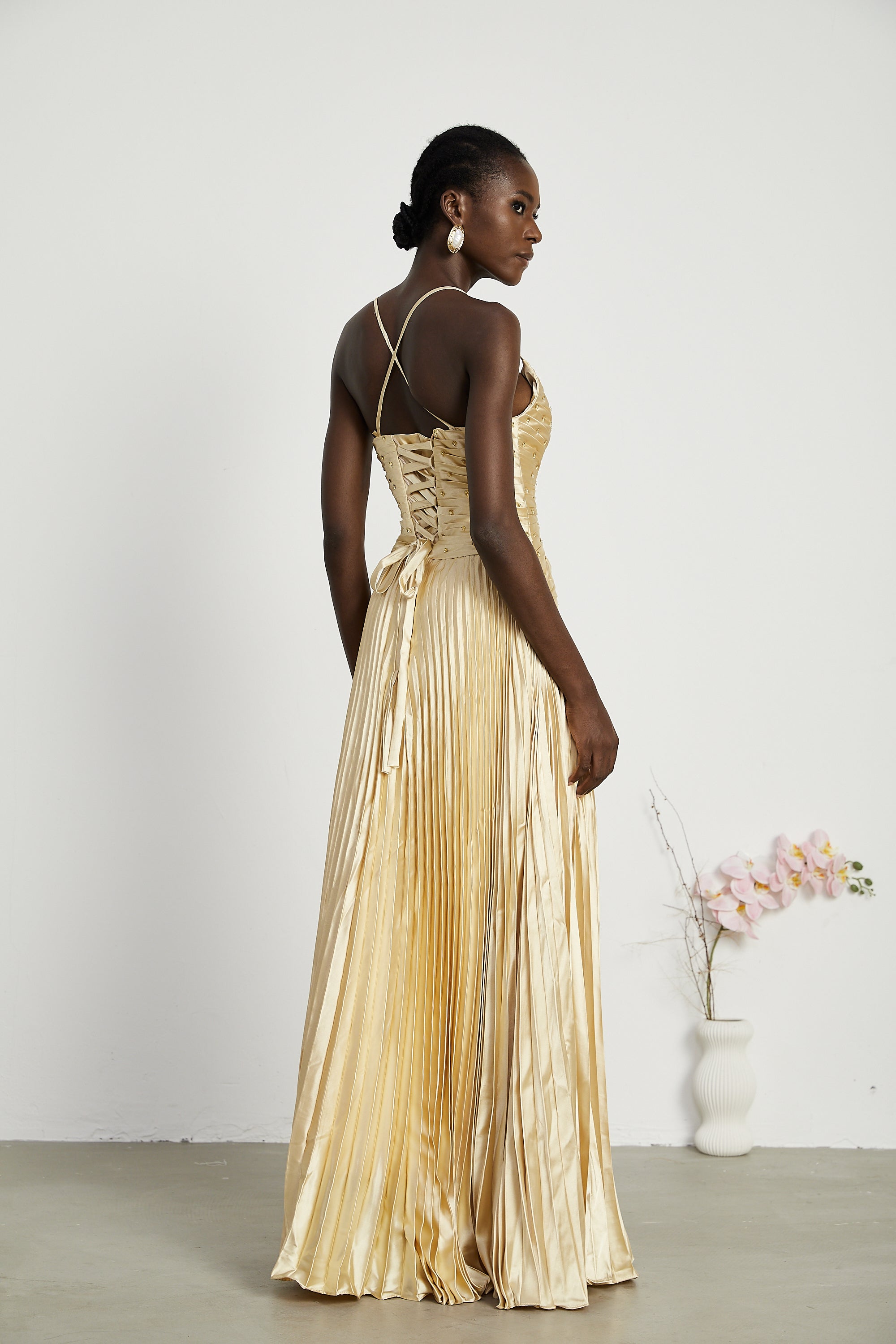 Eline pleated maxi dress (Final Sale-US Only)