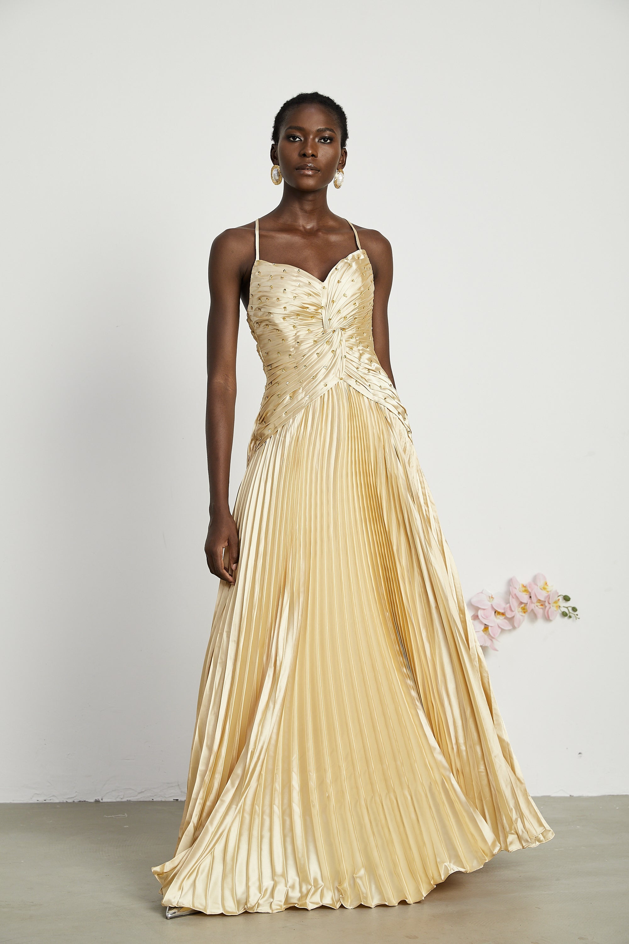 Eline pleated maxi dress (Final Sale-US Only)