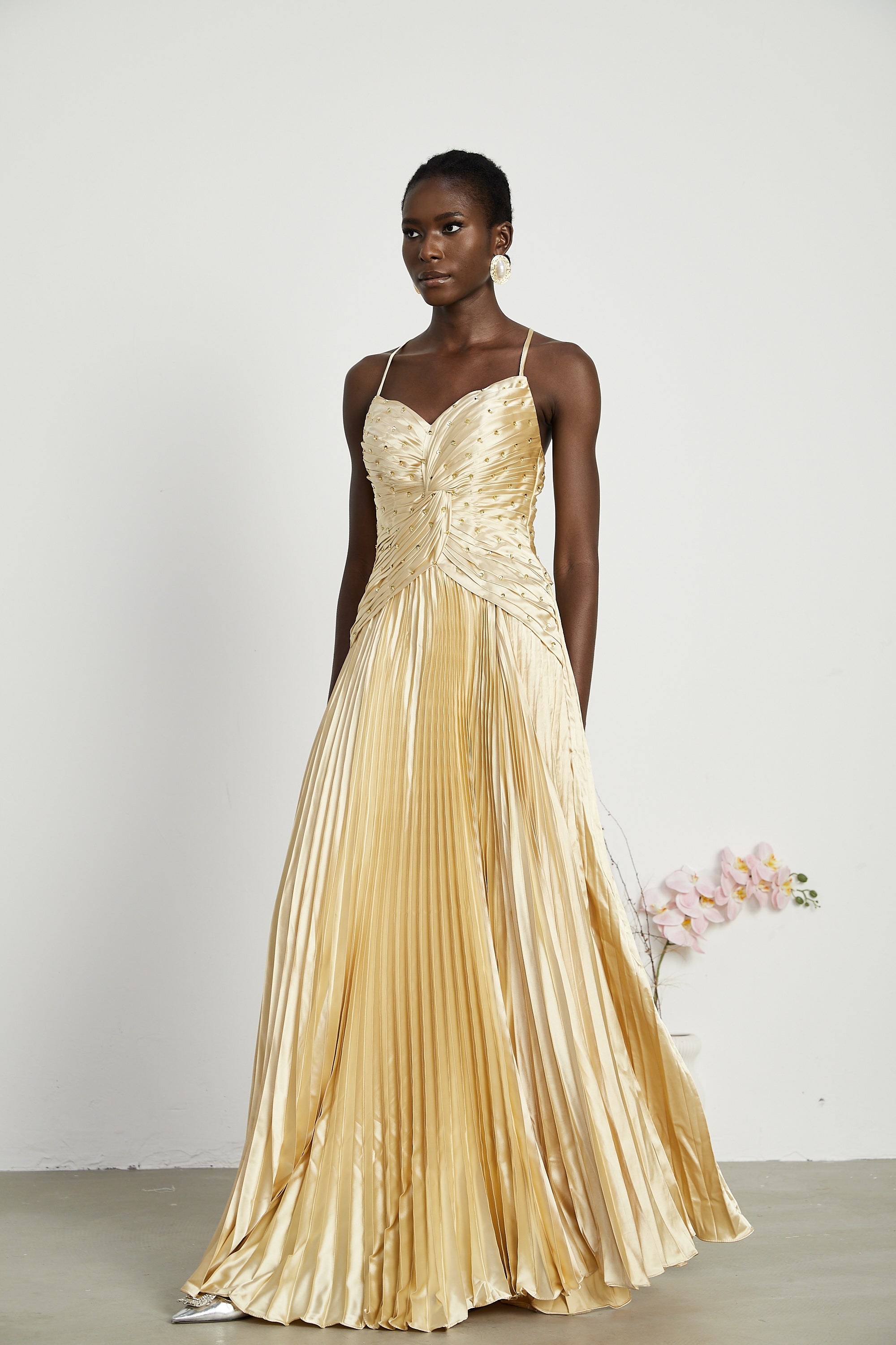 Eline pleated maxi dress (Final Sale-US Only)