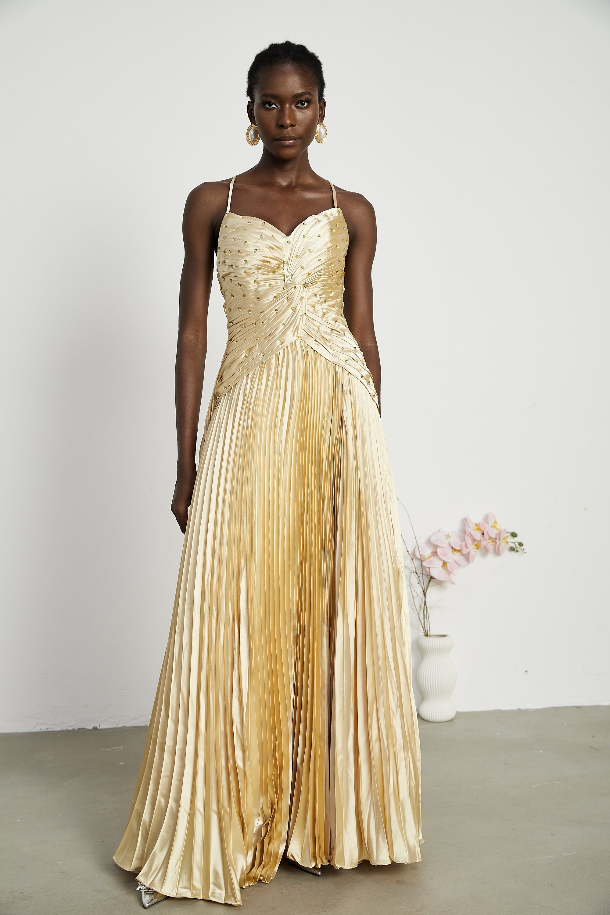 Eline pleated maxi dress (Final Sale-US Only)