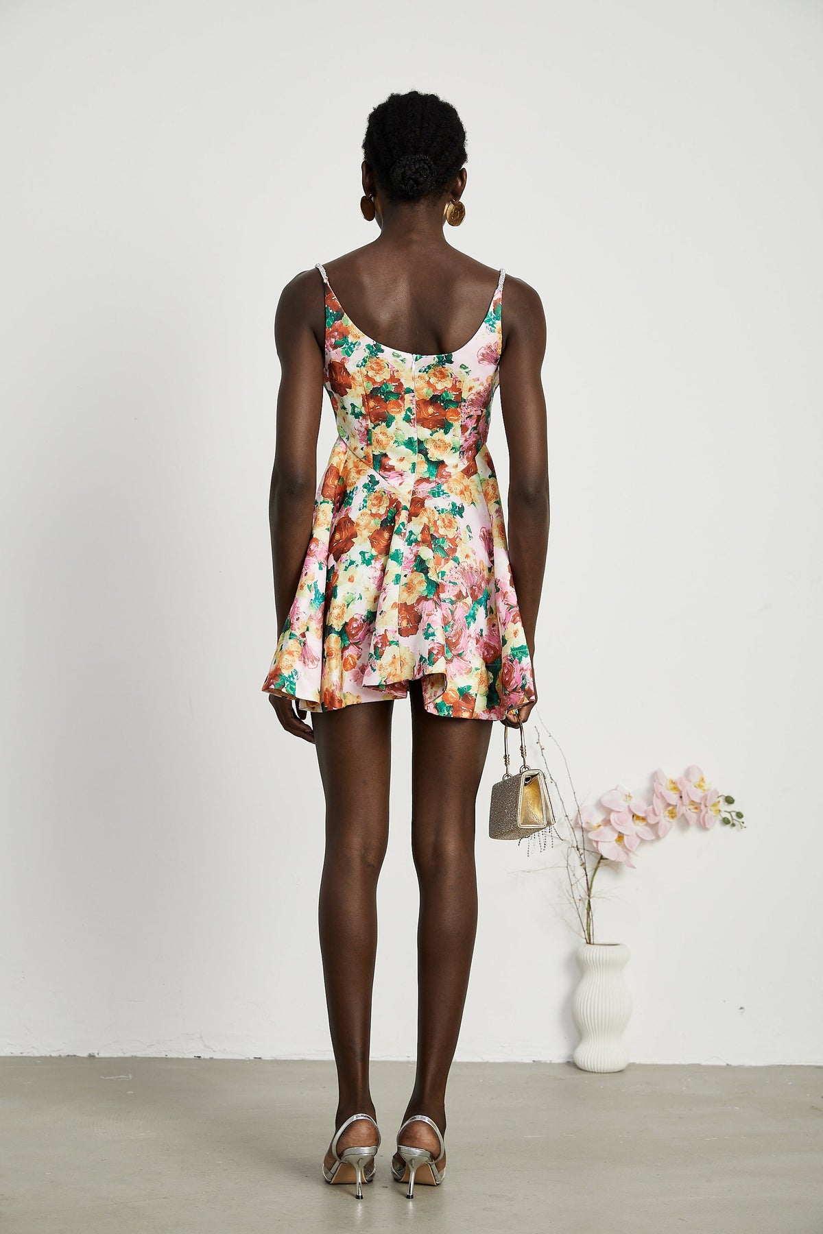 Louise floral-print mini dress