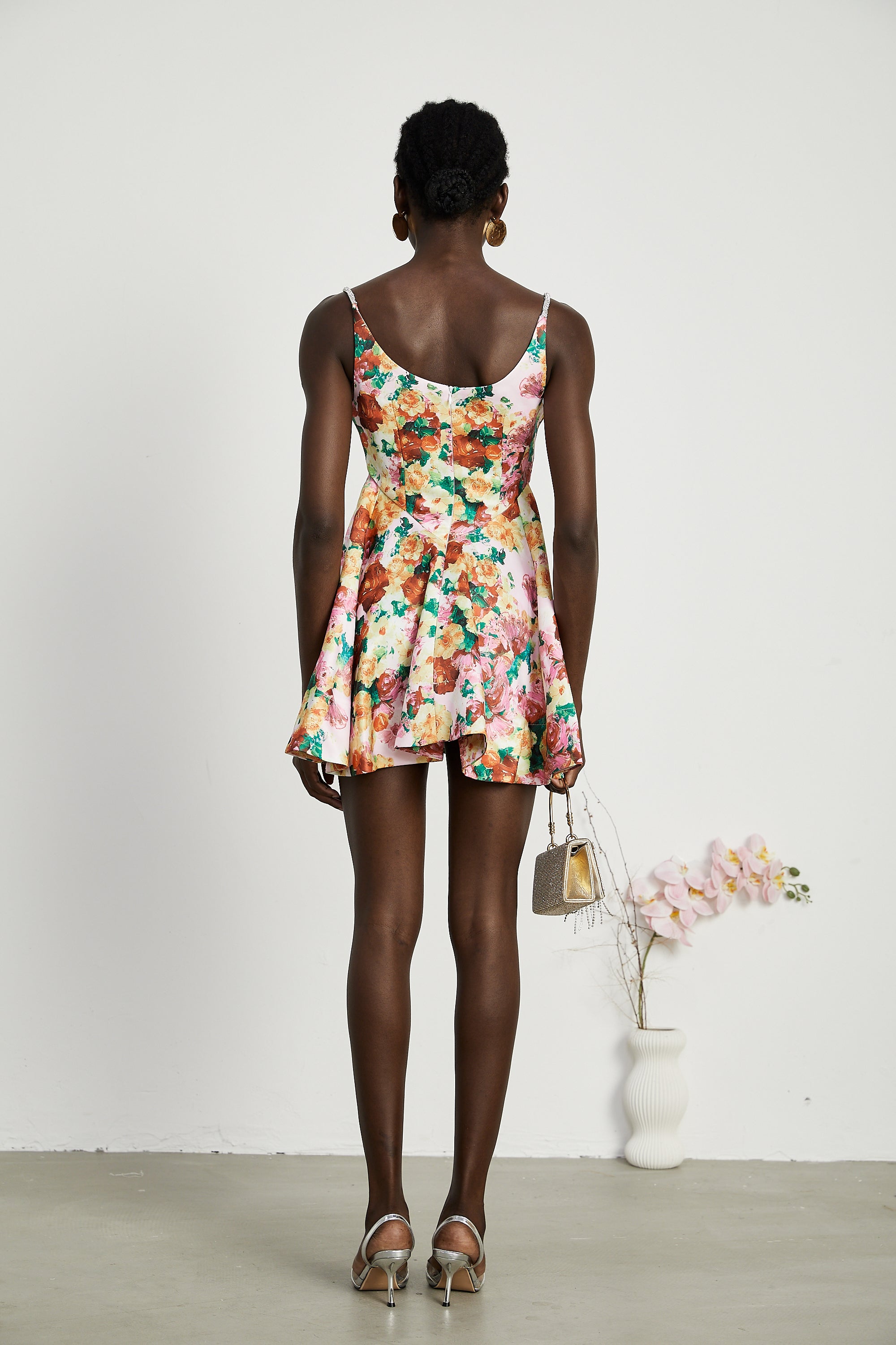 Louise floral-print mini dress