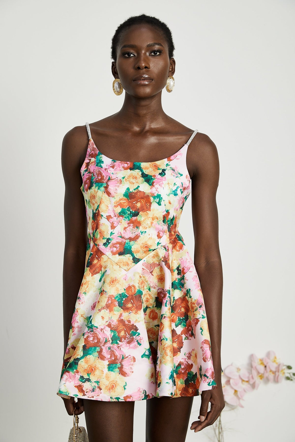 Louise floral-print mini dress