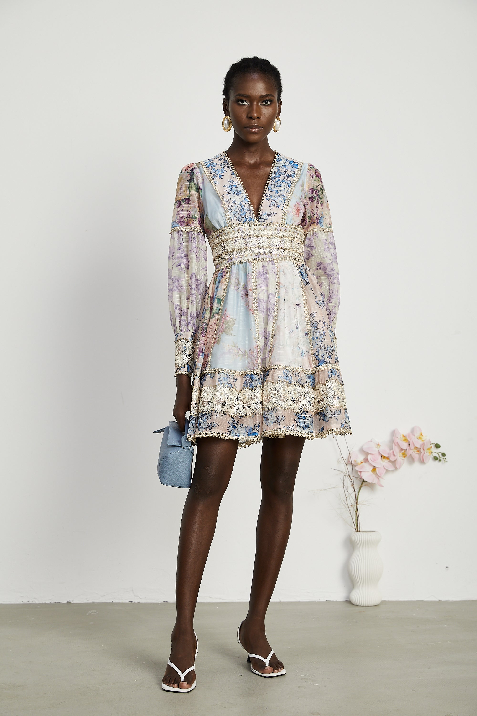 Gaëlle lace-embroidered mini dress (US Only)