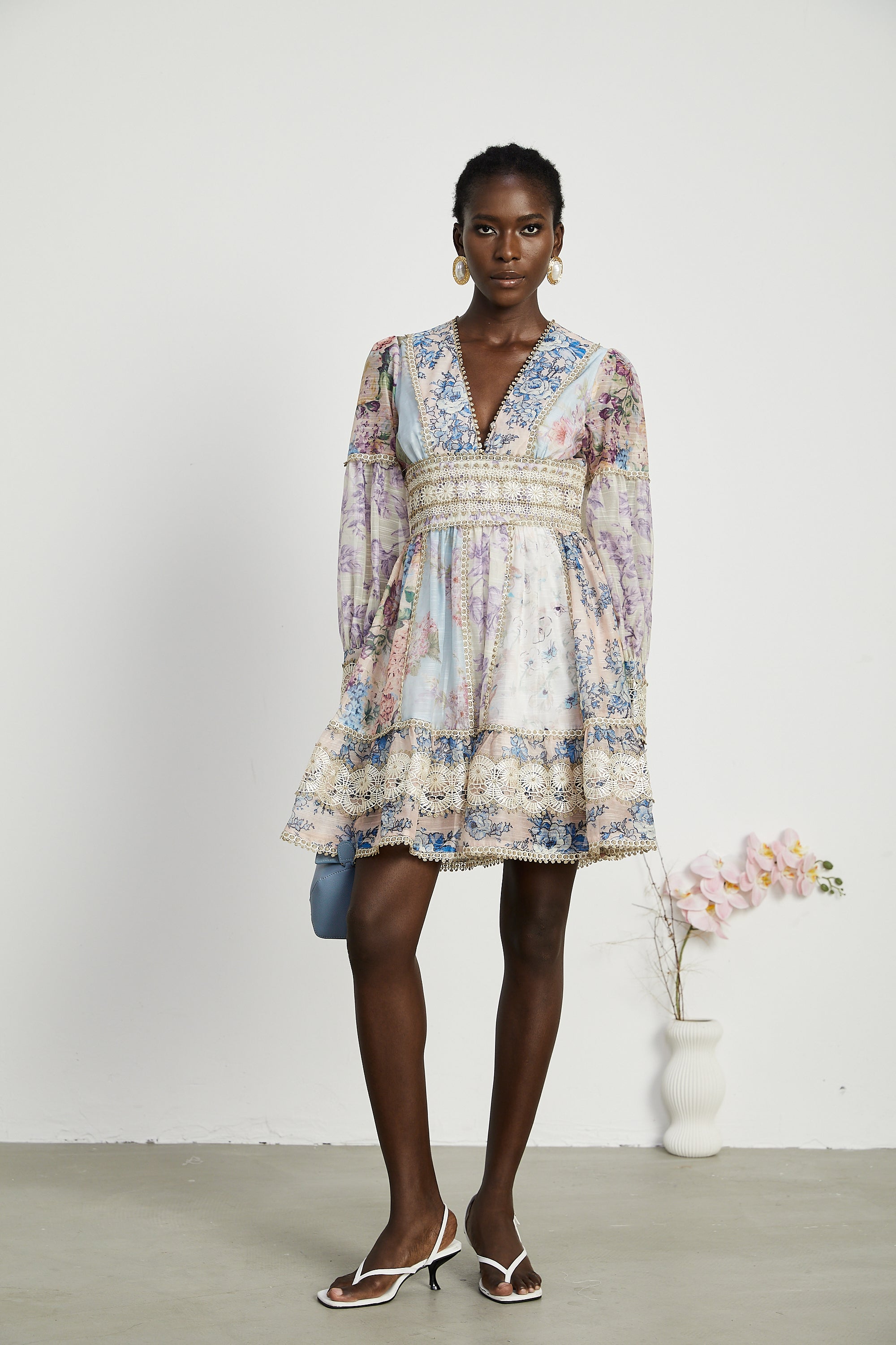 Gaëlle lace-embroidered mini dress (US Only)