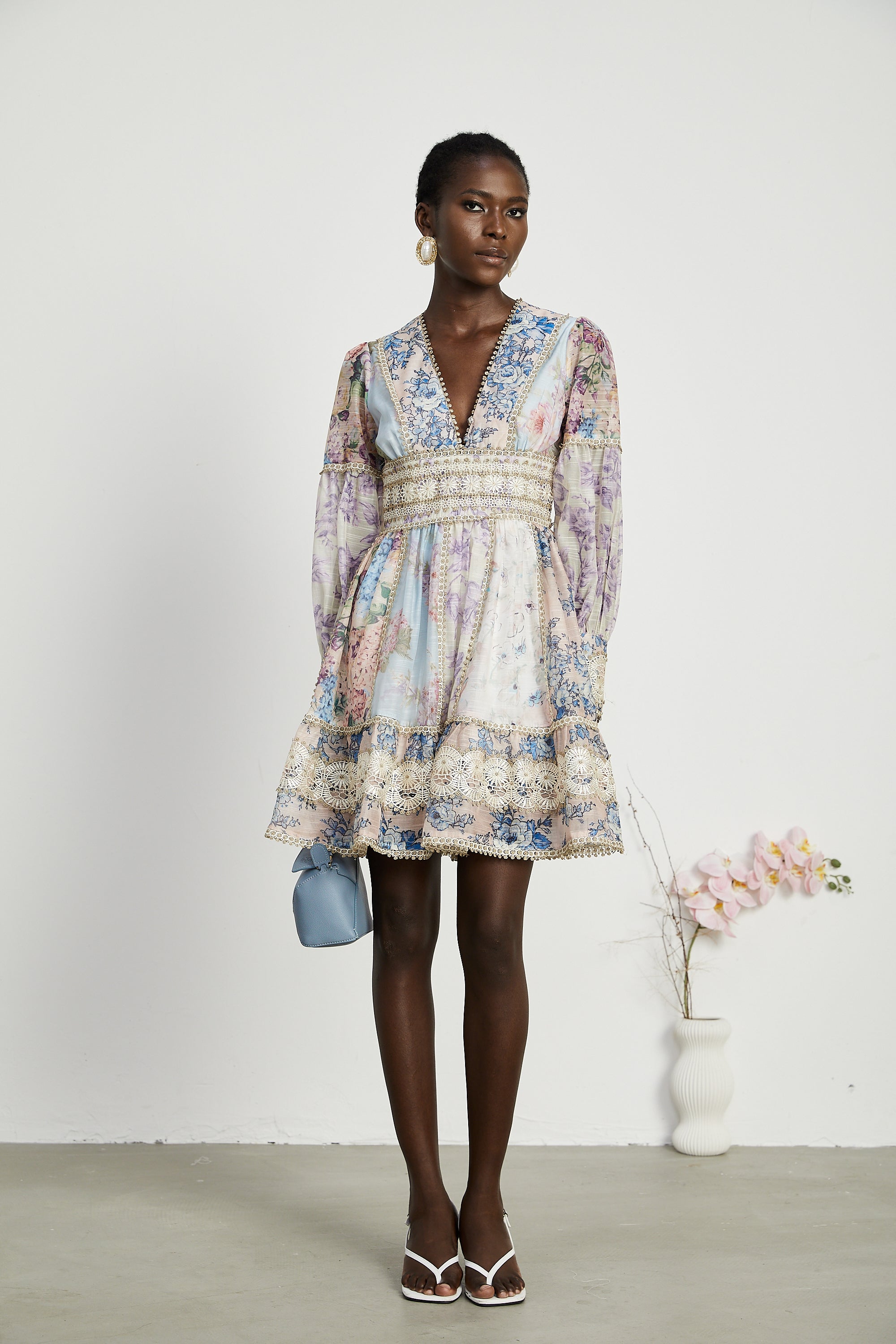 Gaëlle lace-embroidered mini dress (US Only)