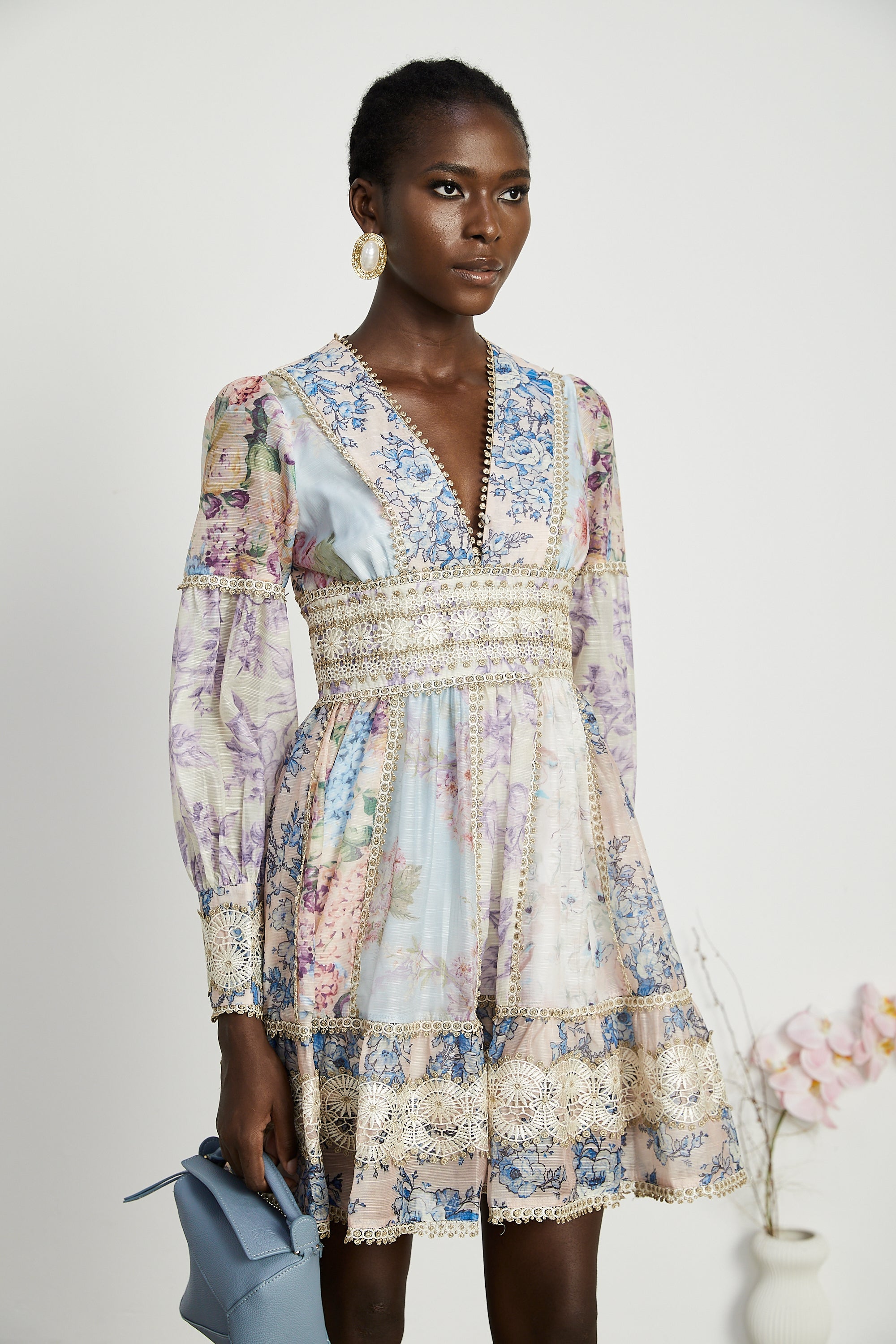Gaëlle lace-embroidered mini dress (US Only)