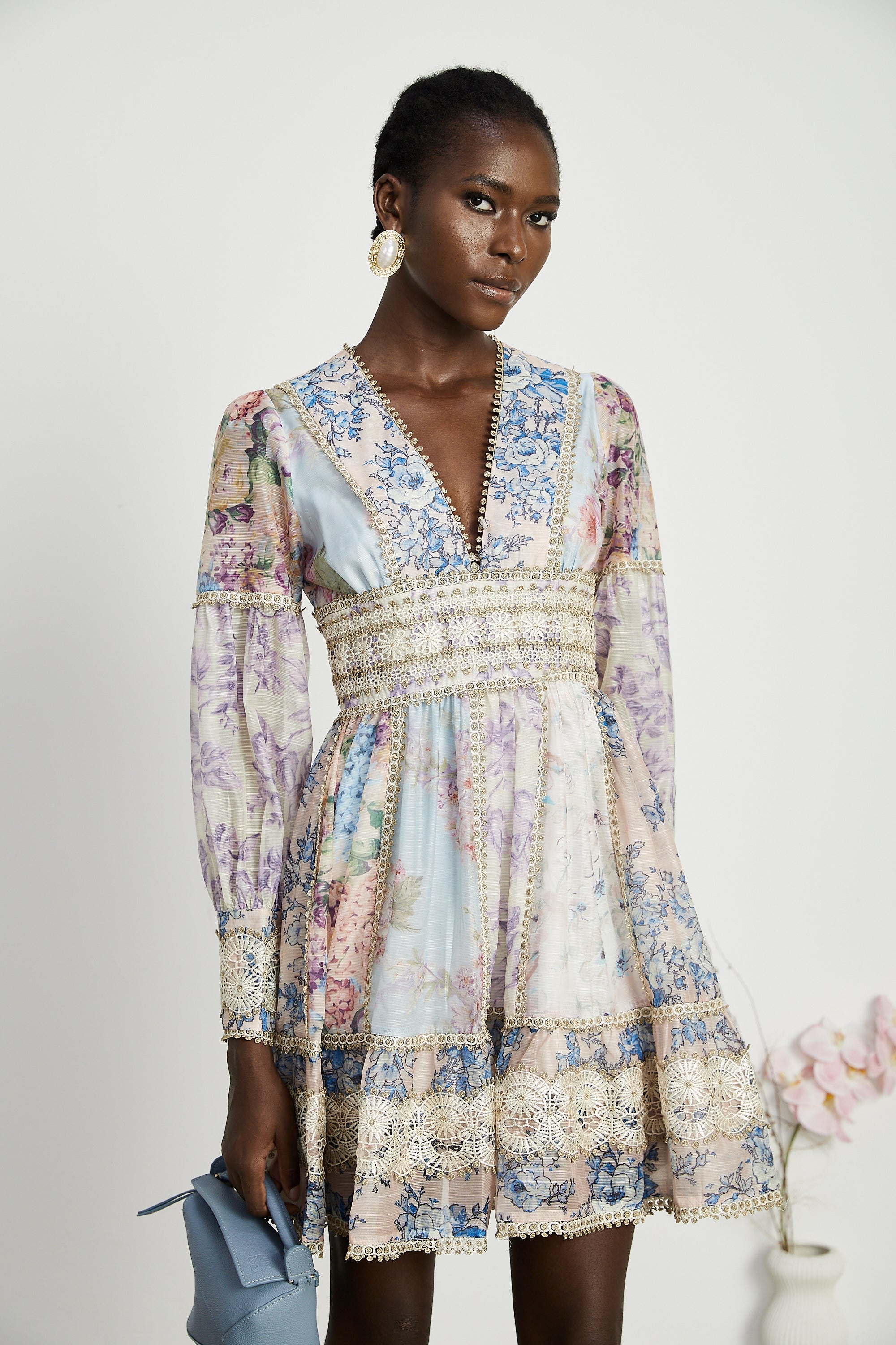 Gaëlle lace-embroidered mini dress (US Only)