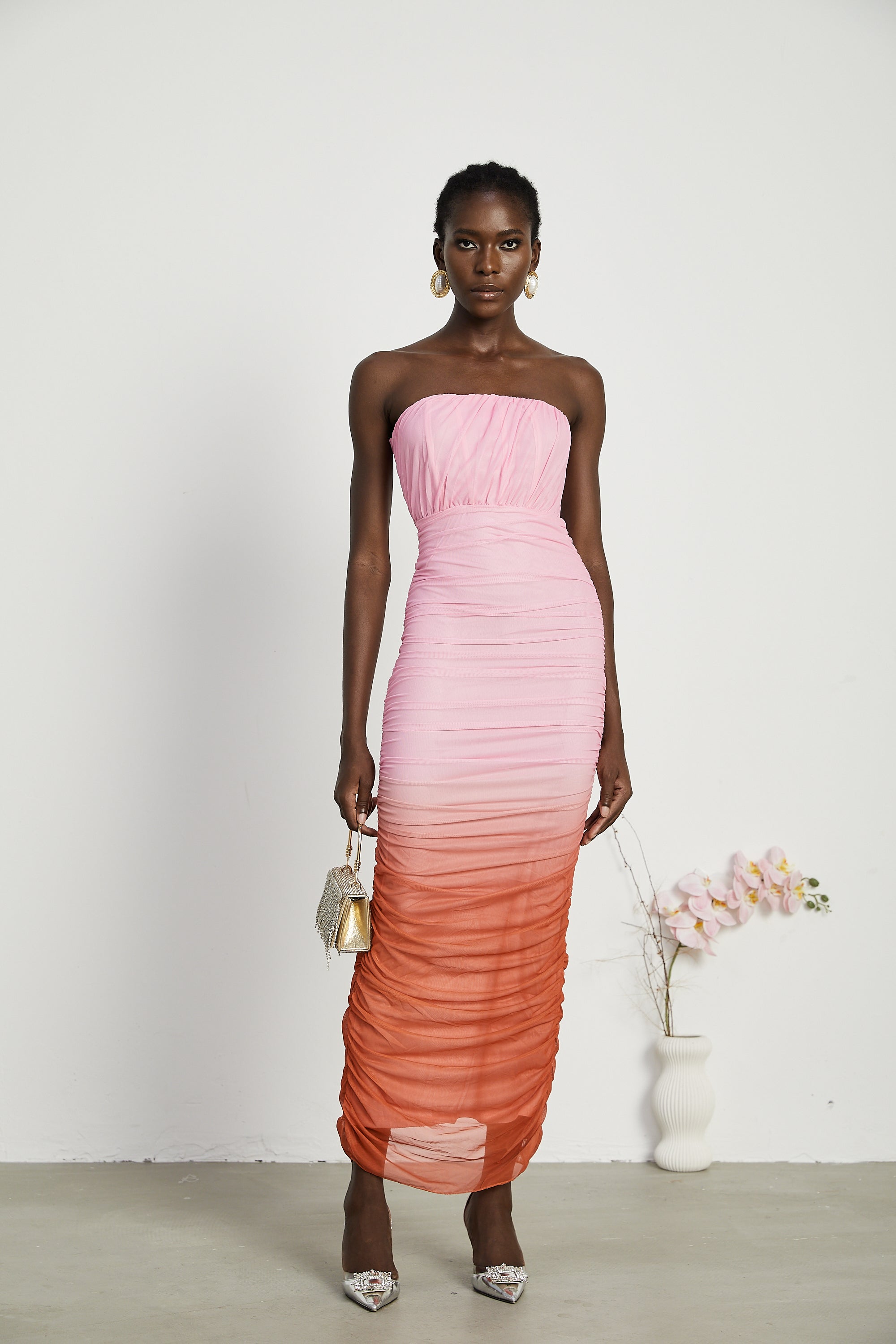 Marjolaine gradient pleated midi dress (US Only)