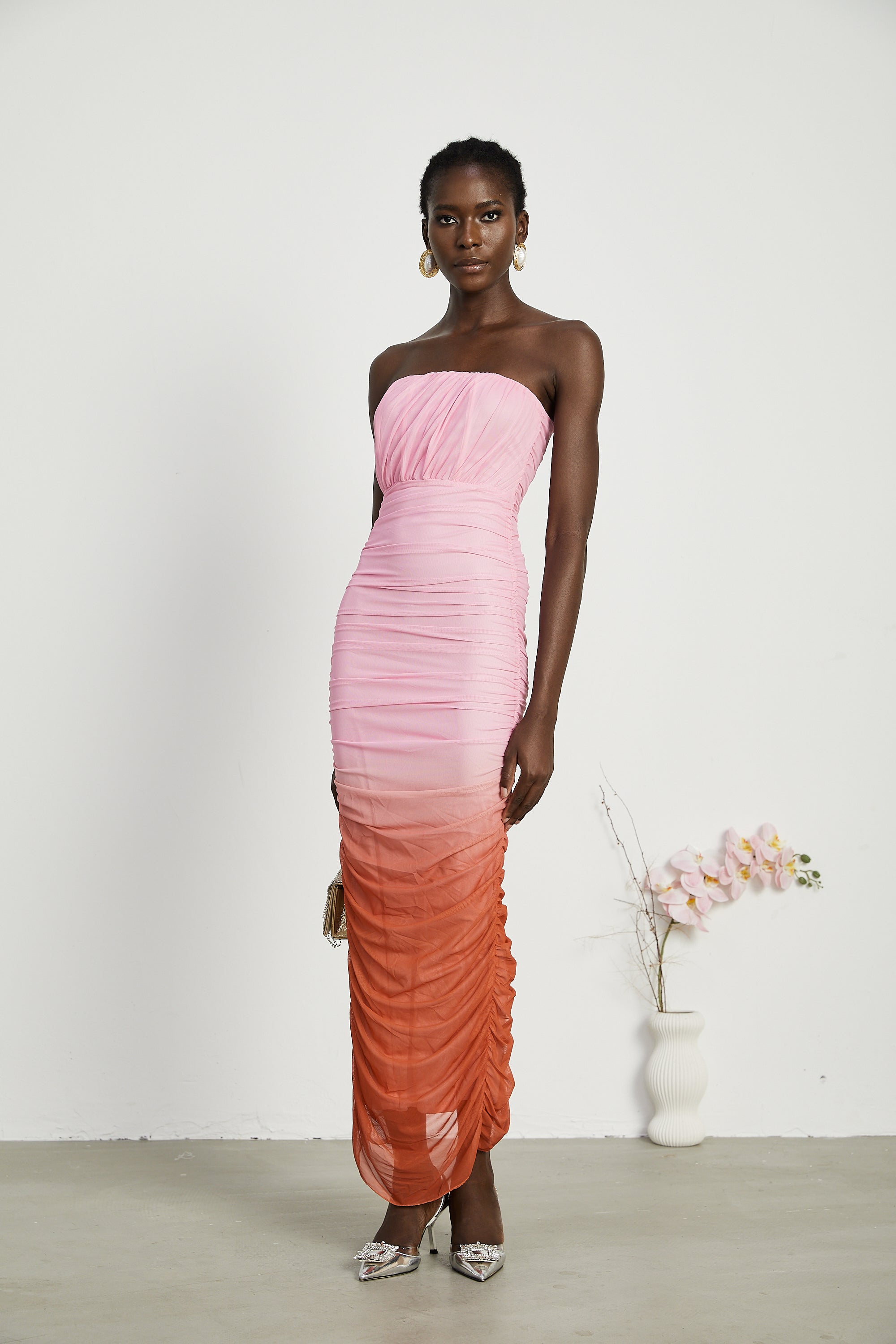 Marjolaine gradient pleated midi dress (US Only)