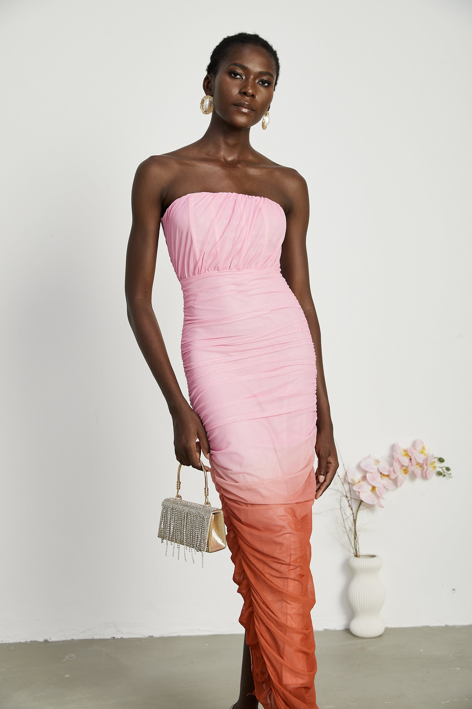 Marjolaine gradient pleated midi dress (US Only)
