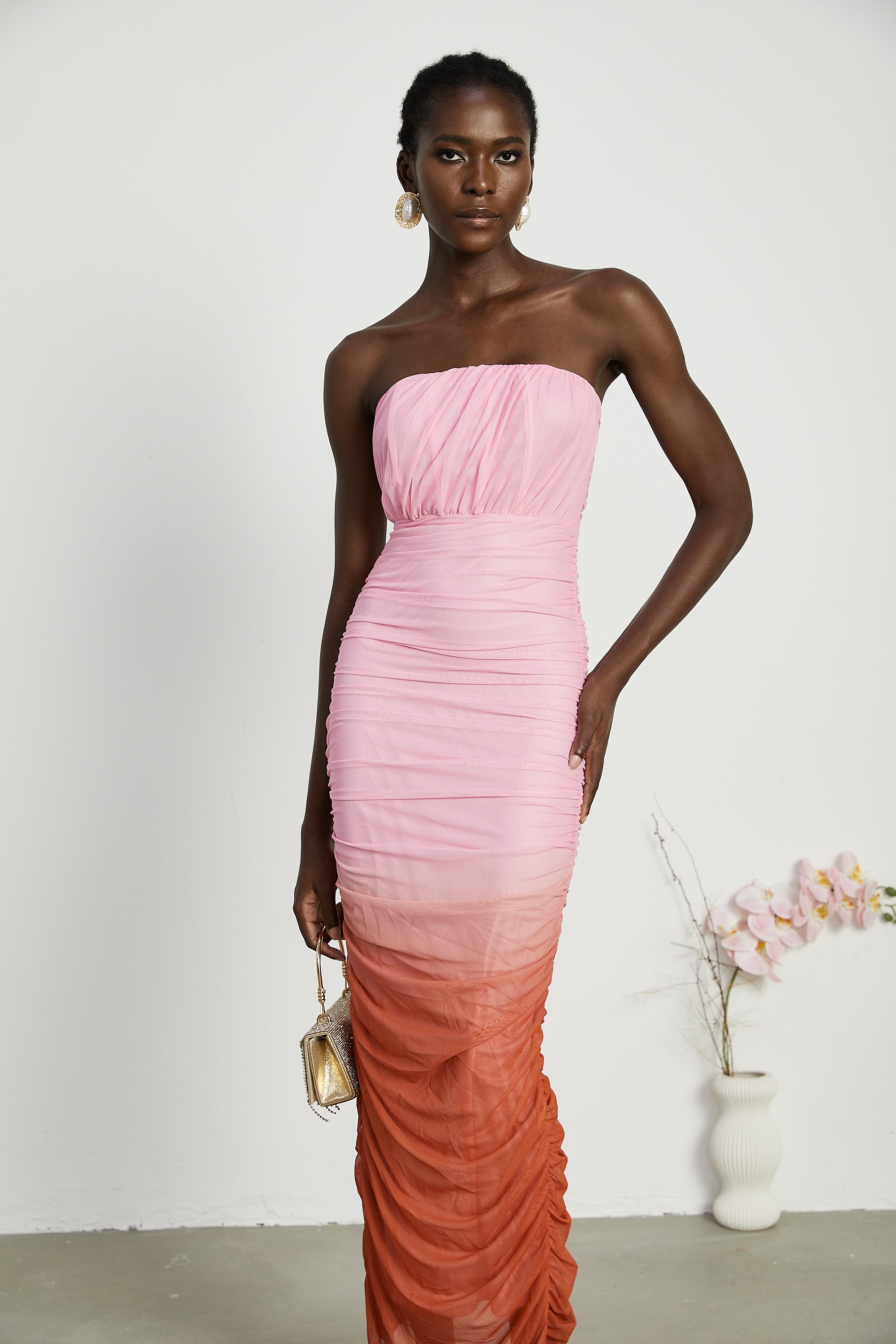 Marjolaine gradient pleated midi dress (US Only)
