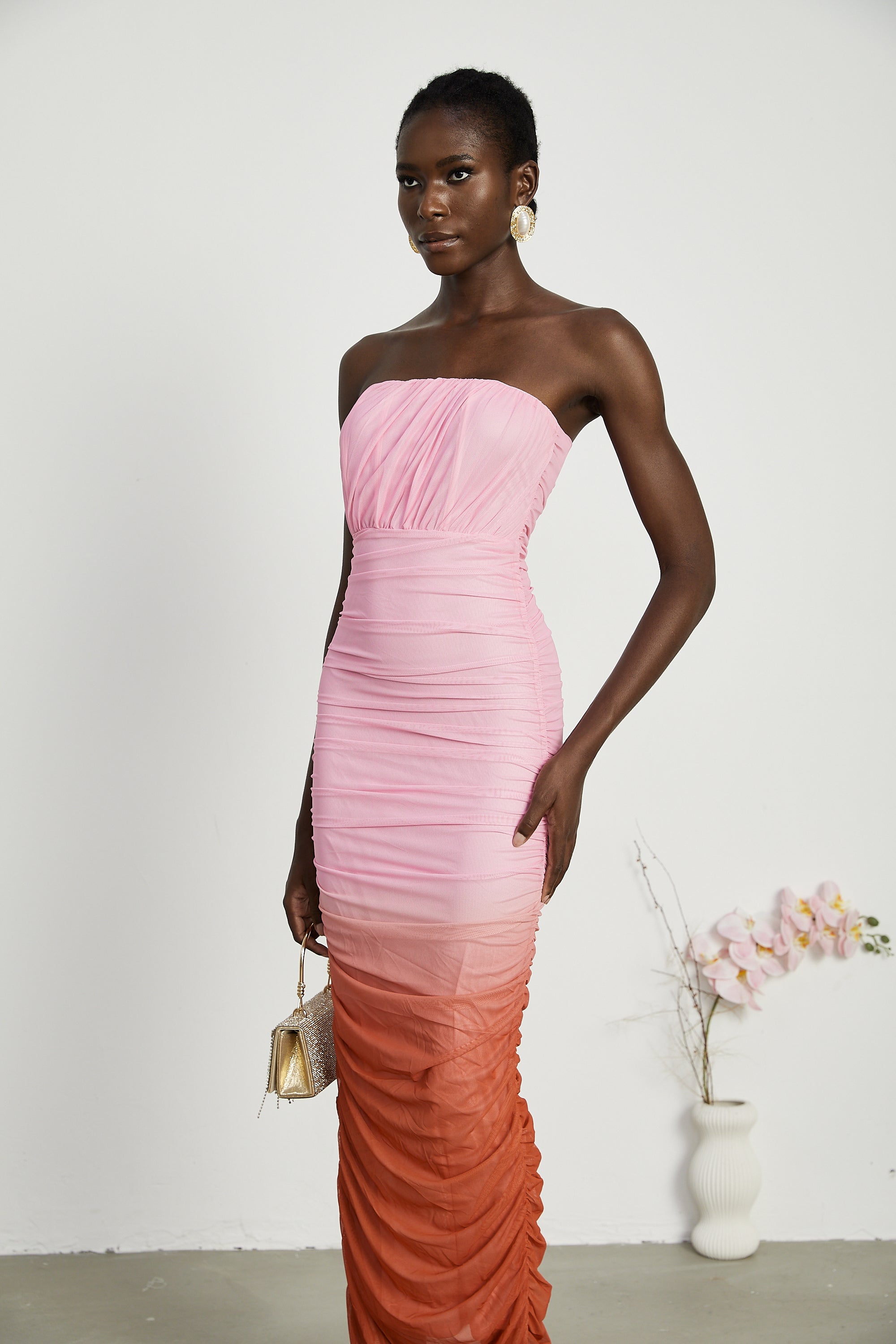 Marjolaine gradient pleated midi dress (US Only)
