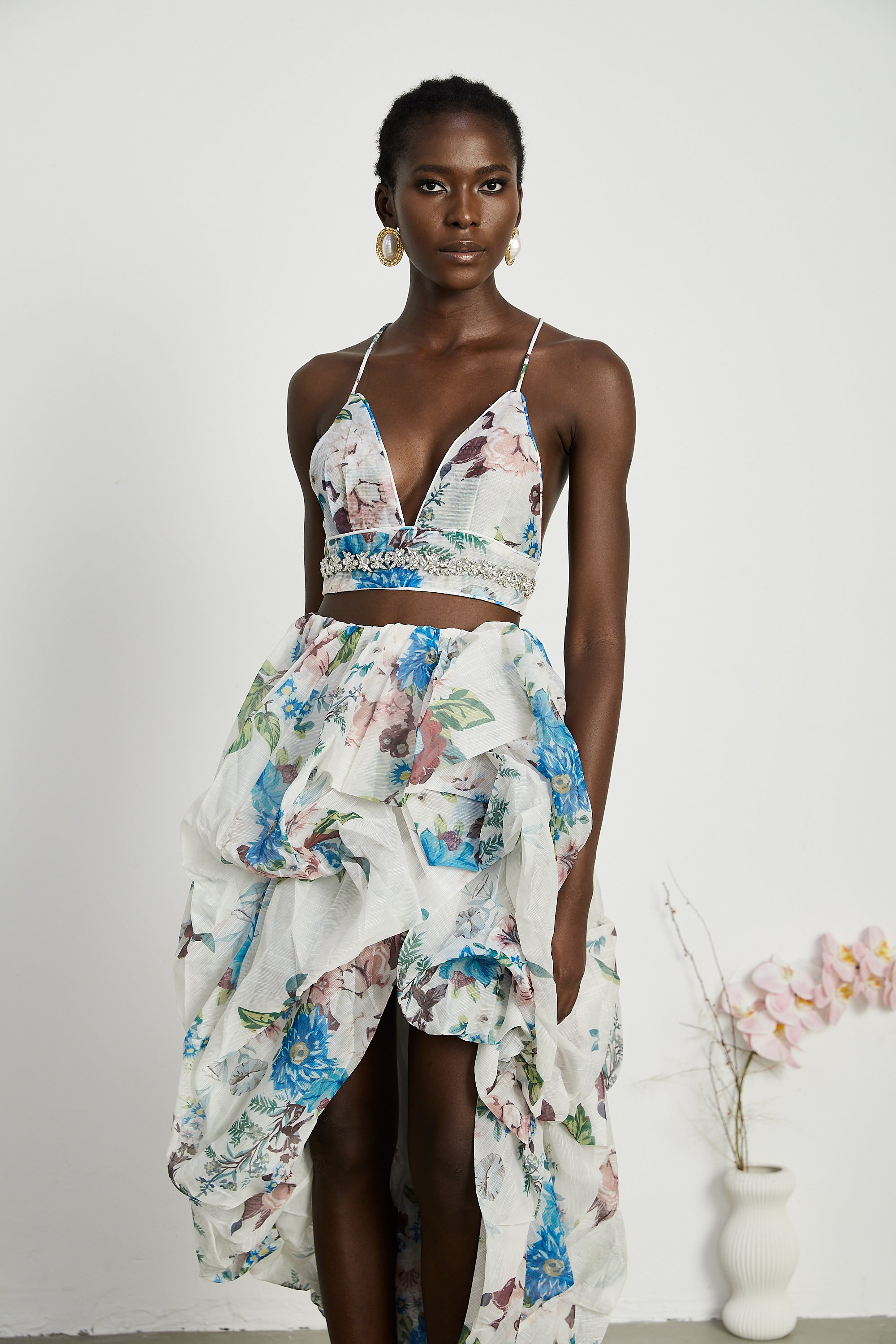 Mélisande floral-print top & skirt matching set (US Only)