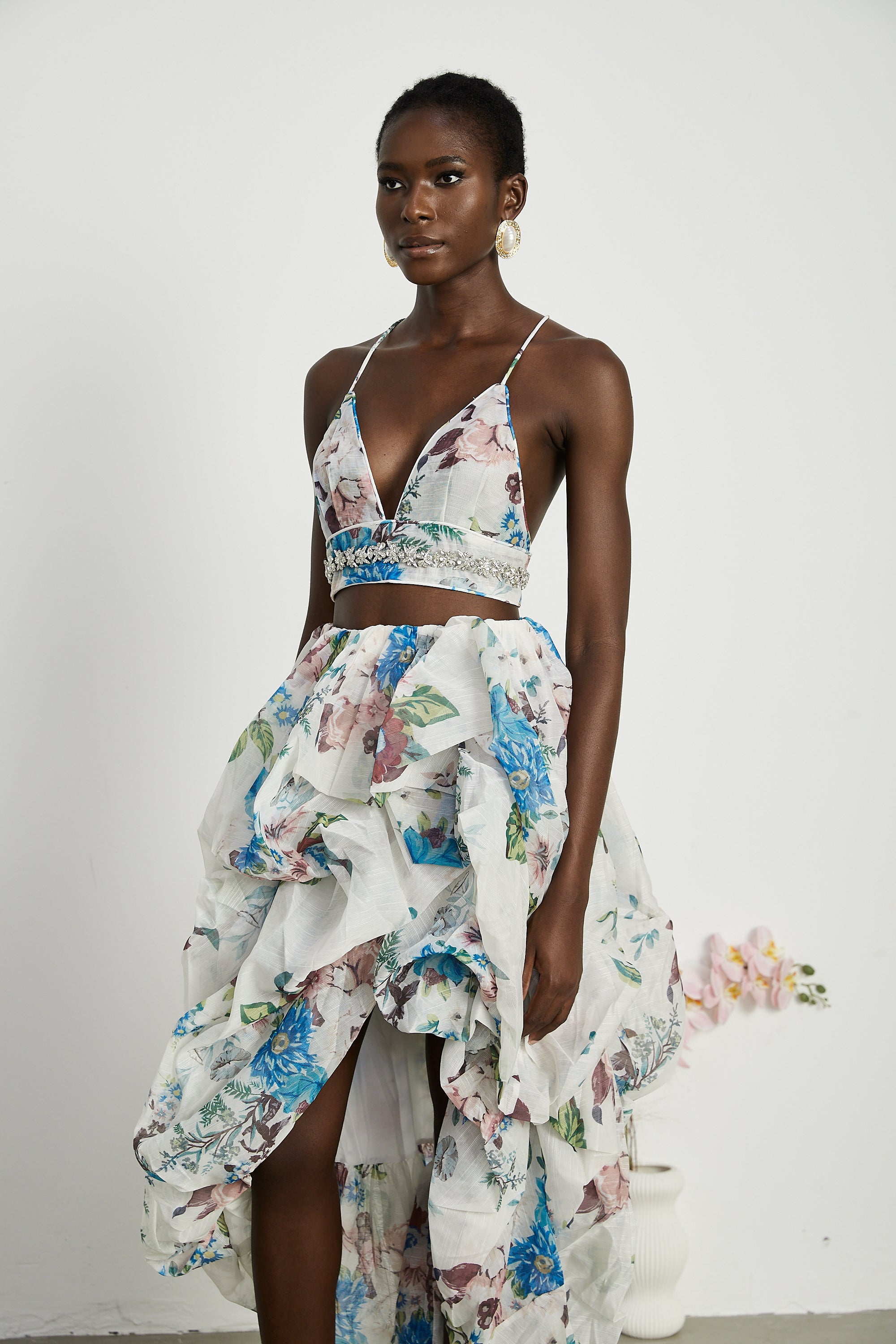Mélisande floral-print top & skirt matching set (US Only)