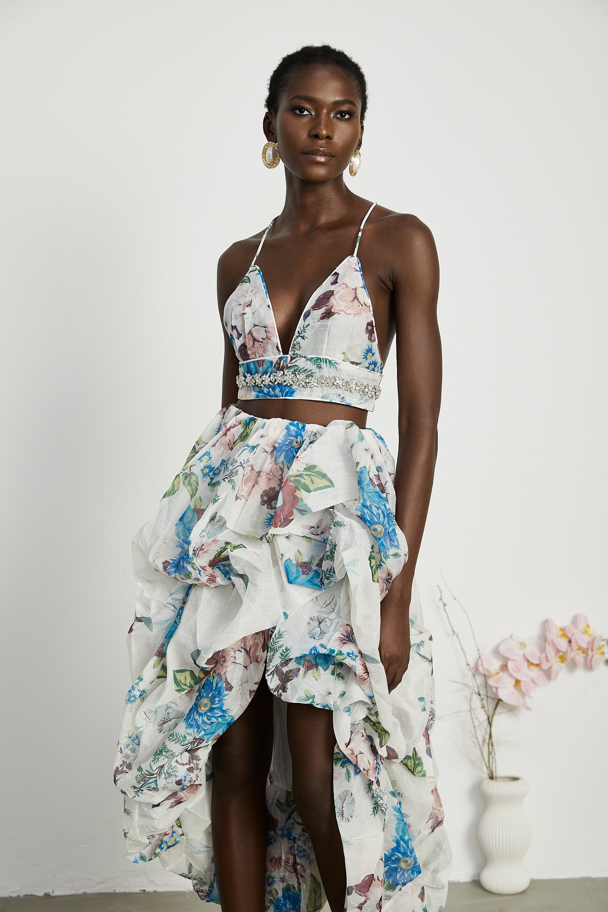Mélisande floral-print top & skirt matching set (US Only)