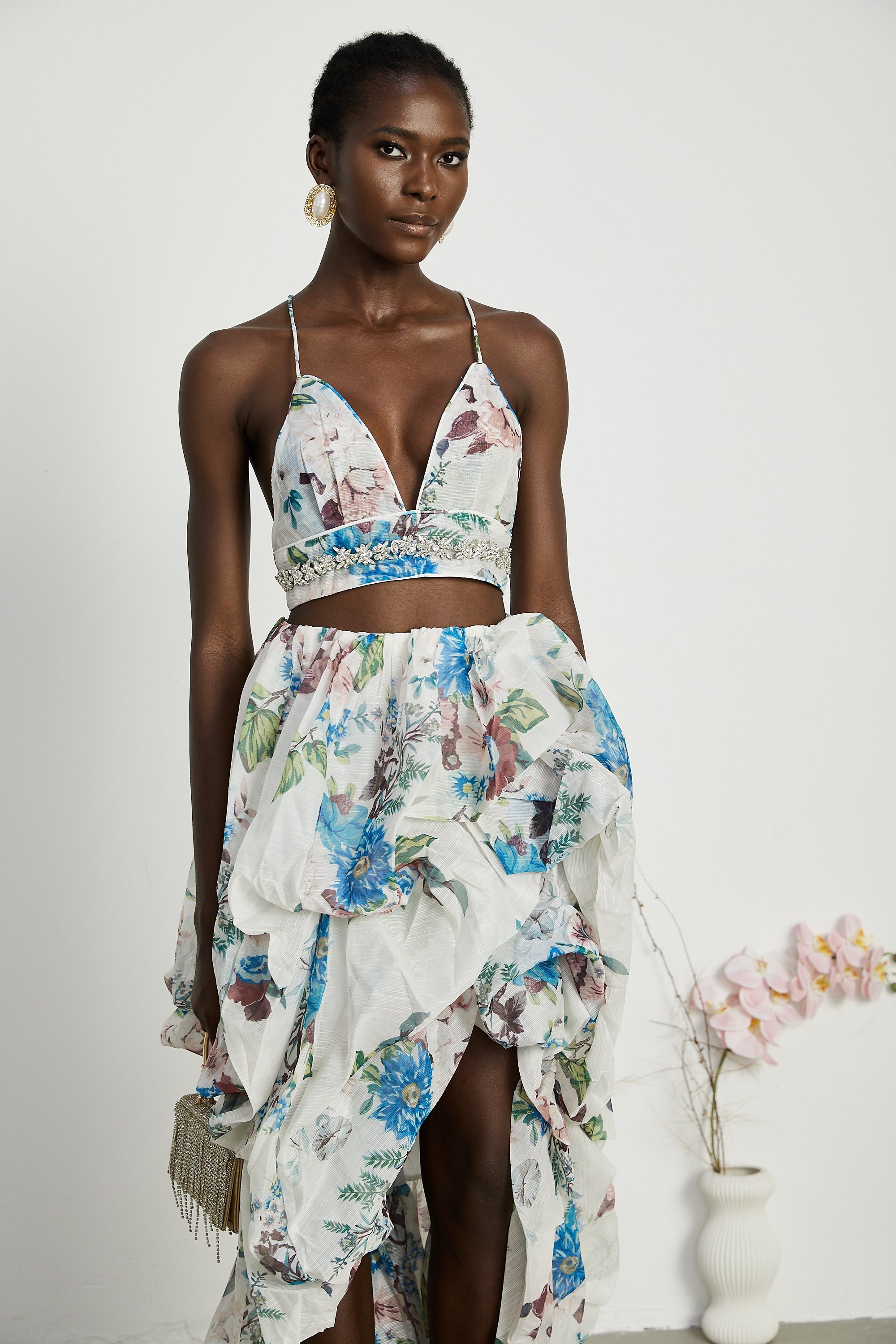 Mélisande floral-print top & skirt matching set (US Only)