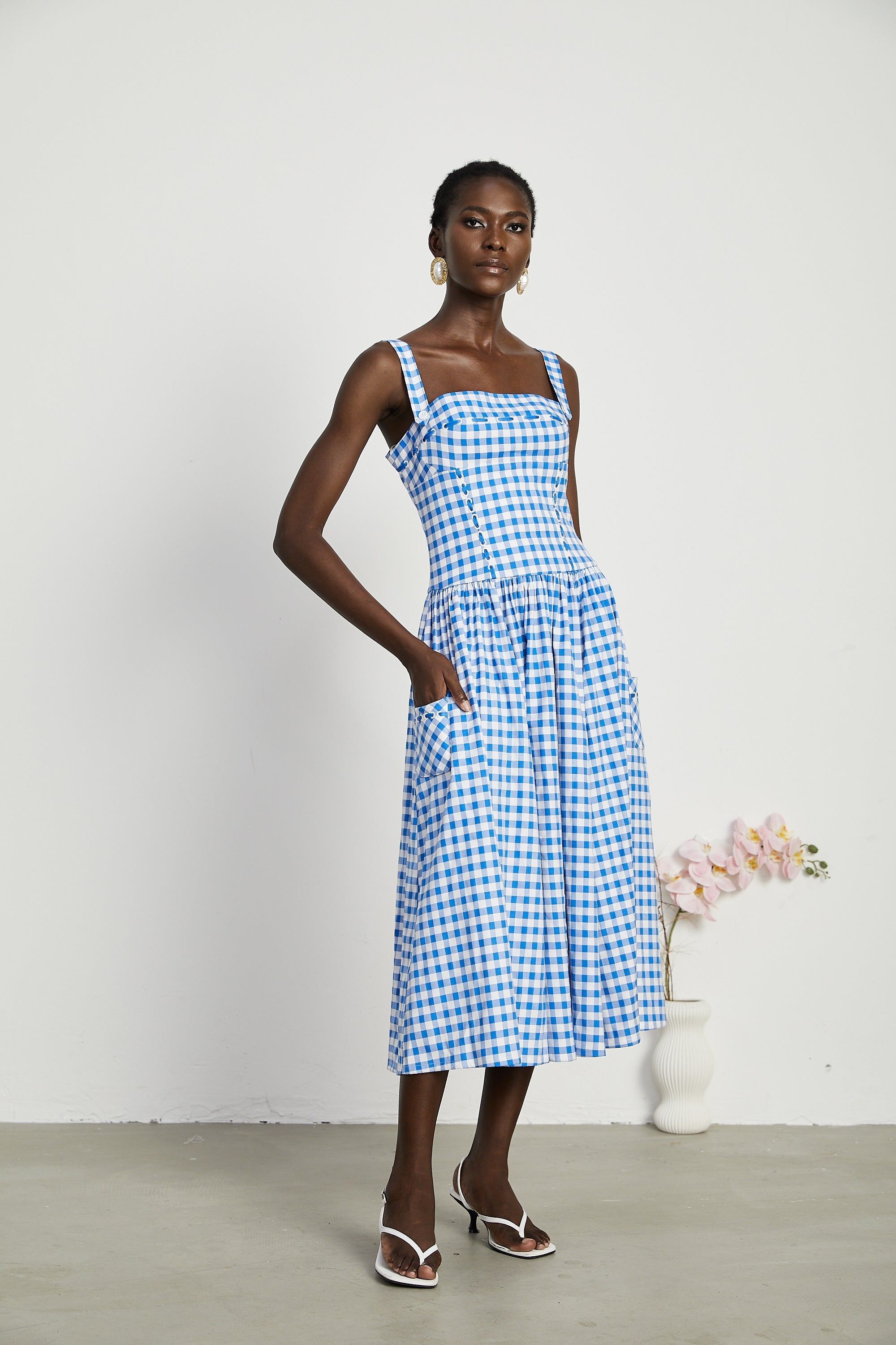 Diane gingham midi dress (Final Sale)