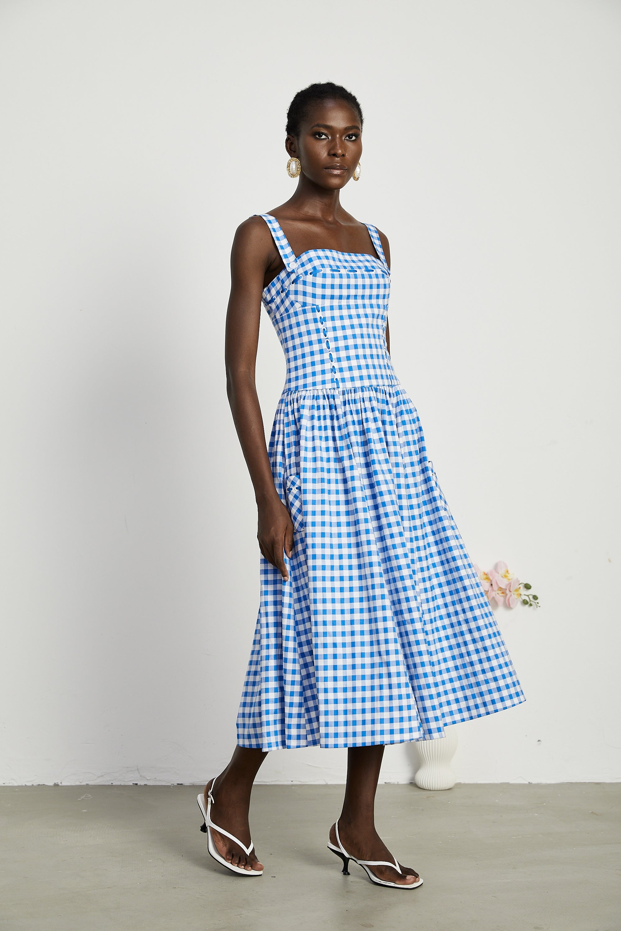 Diane gingham midi dress (Final Sale)