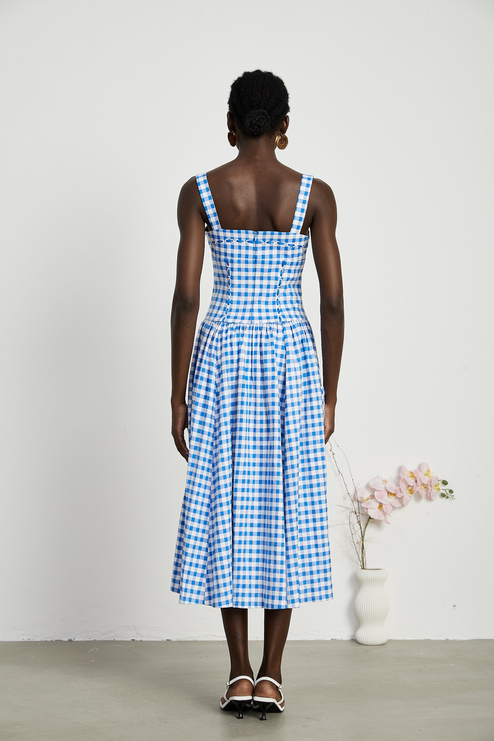 Diane gingham midi dress (Final Sale)