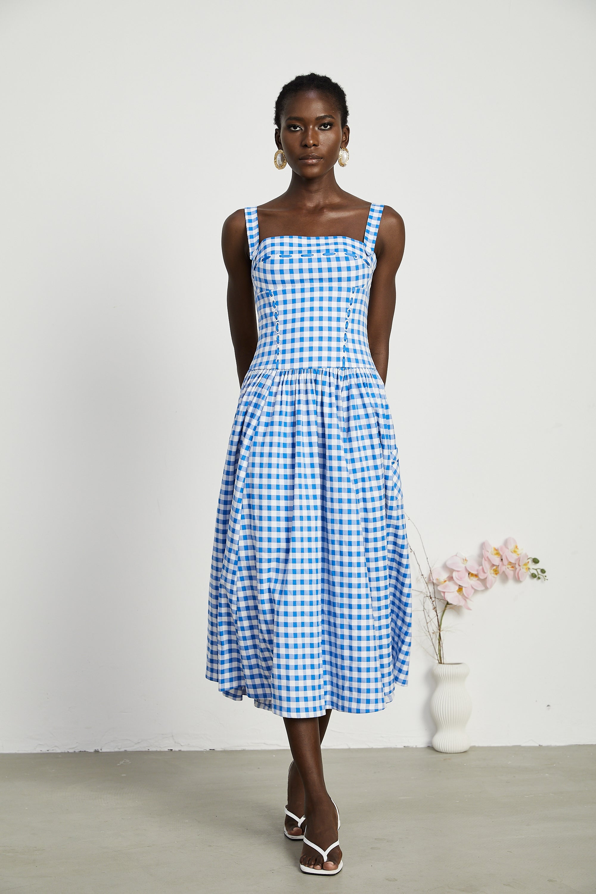 Diane gingham midi dress (Final Sale)