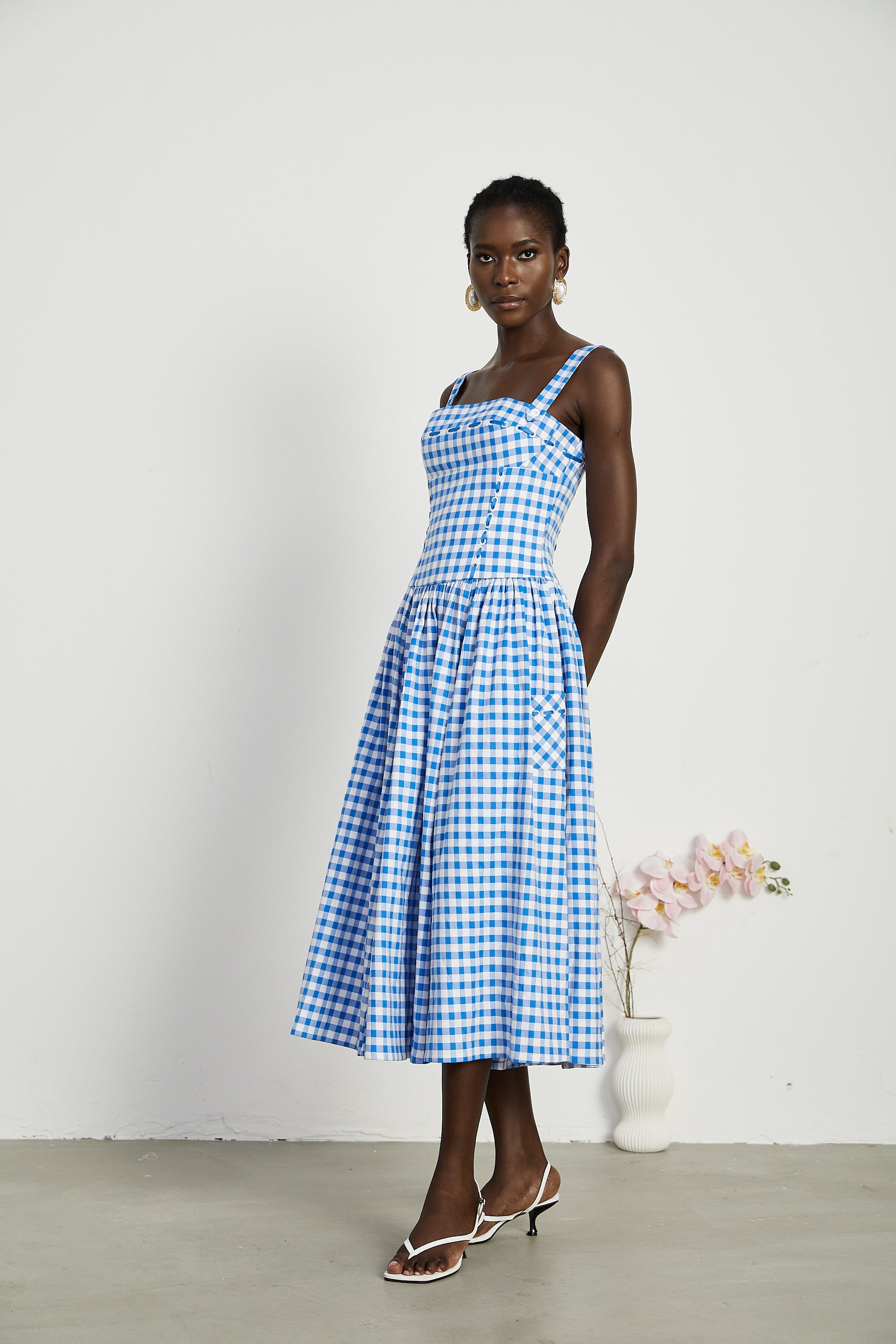 Diane gingham midi dress (Final Sale)