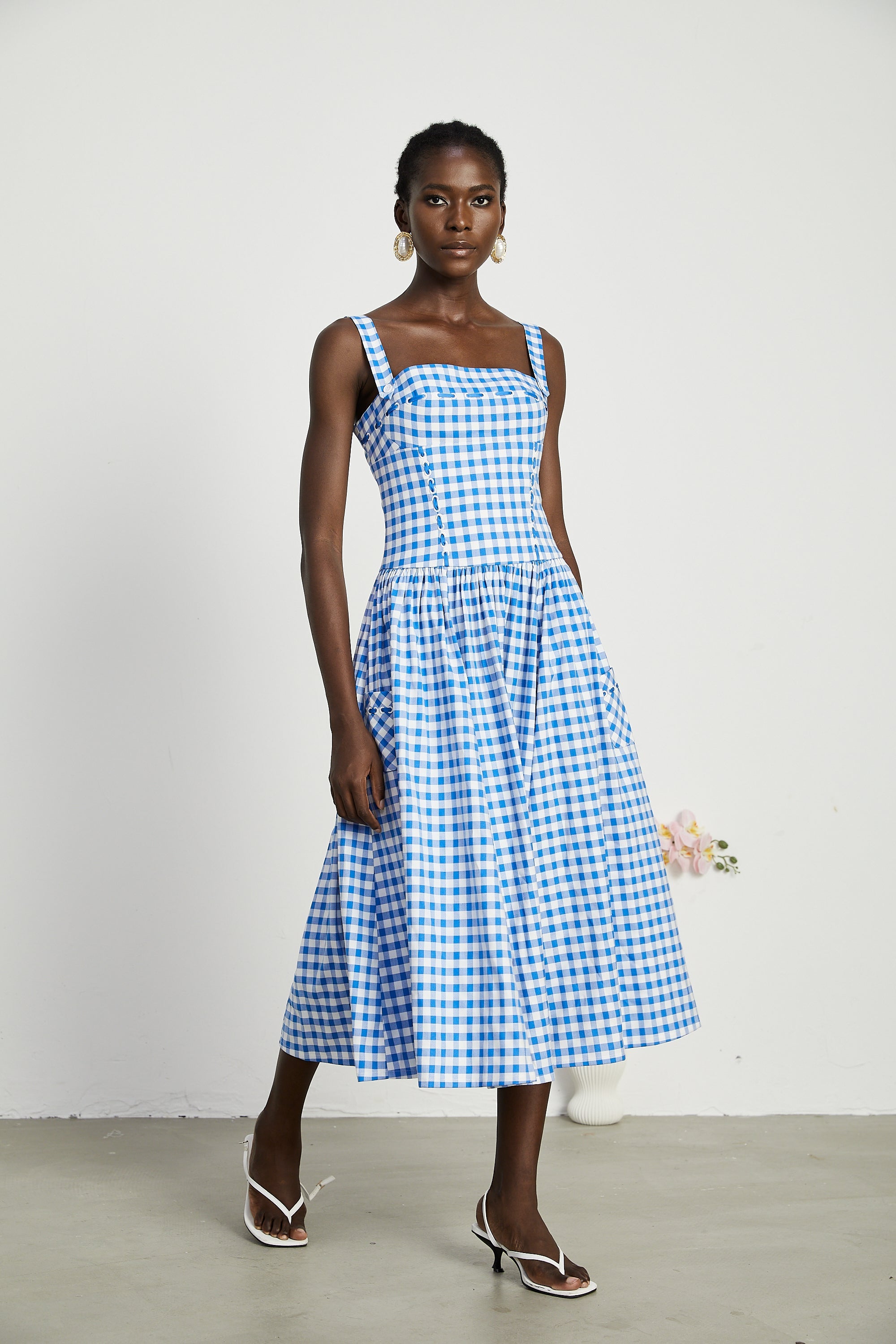 Diane gingham midi dress (Final Sale)