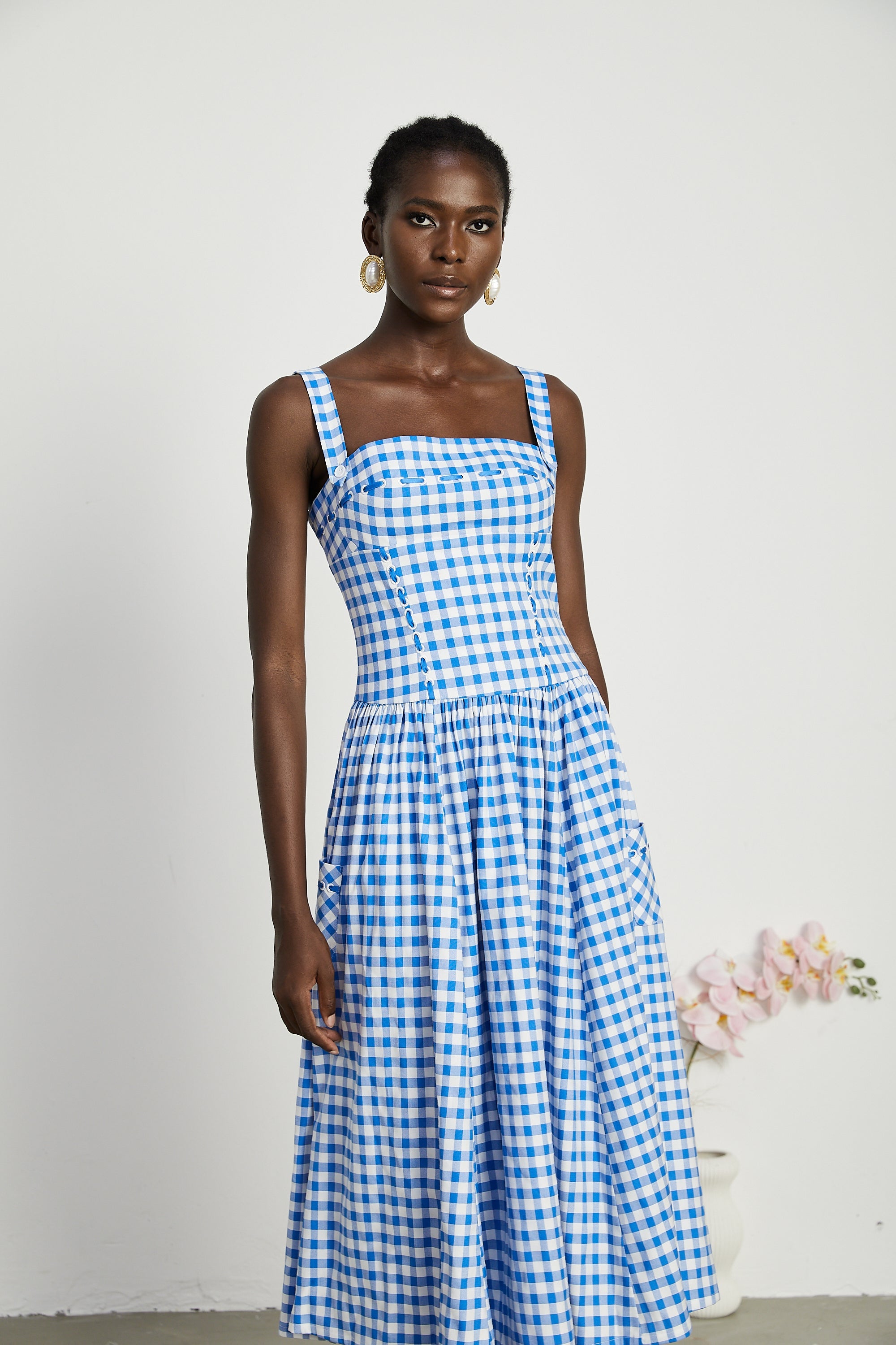 Diane gingham midi dress (Final Sale)