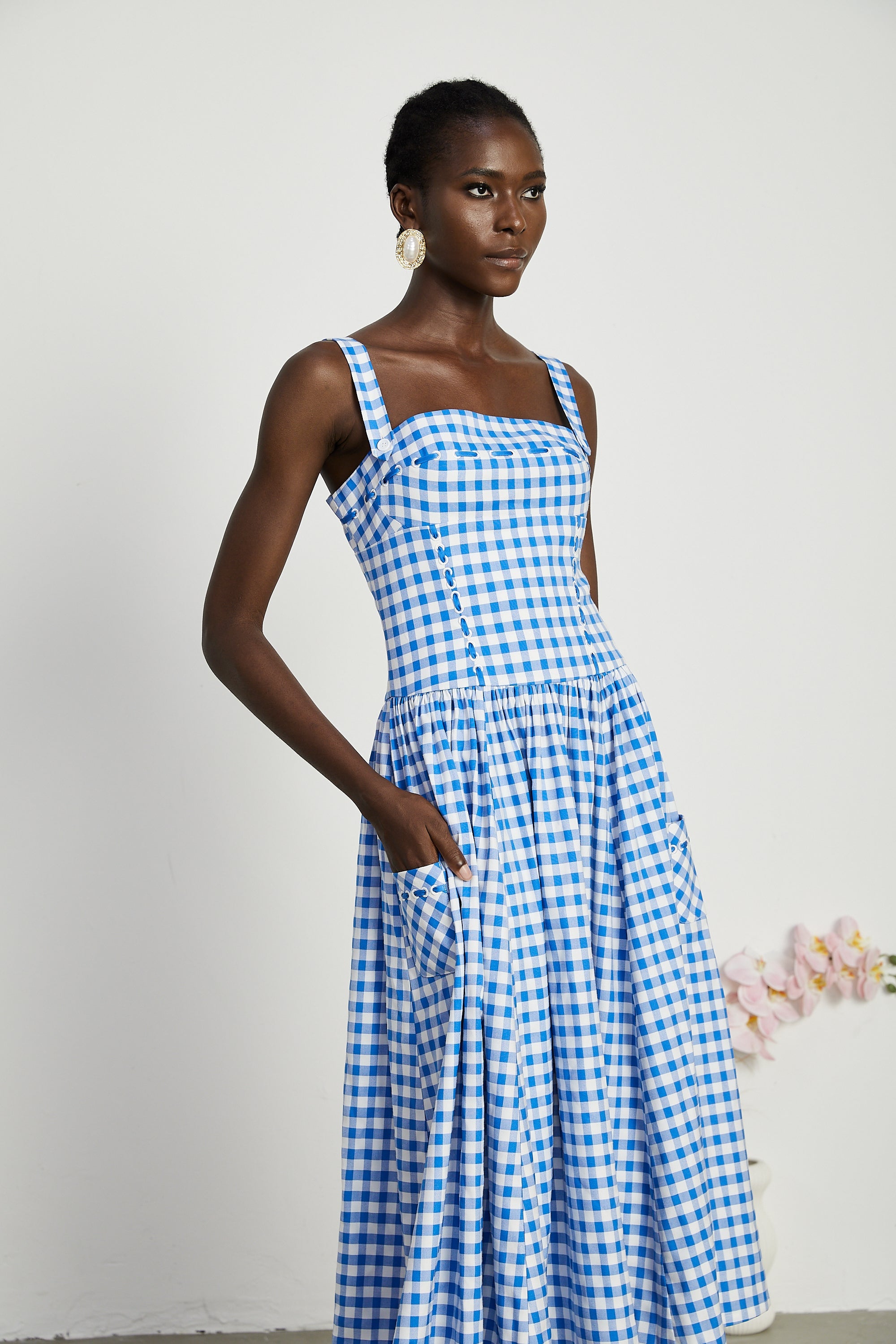 Diane gingham midi dress (Final Sale)