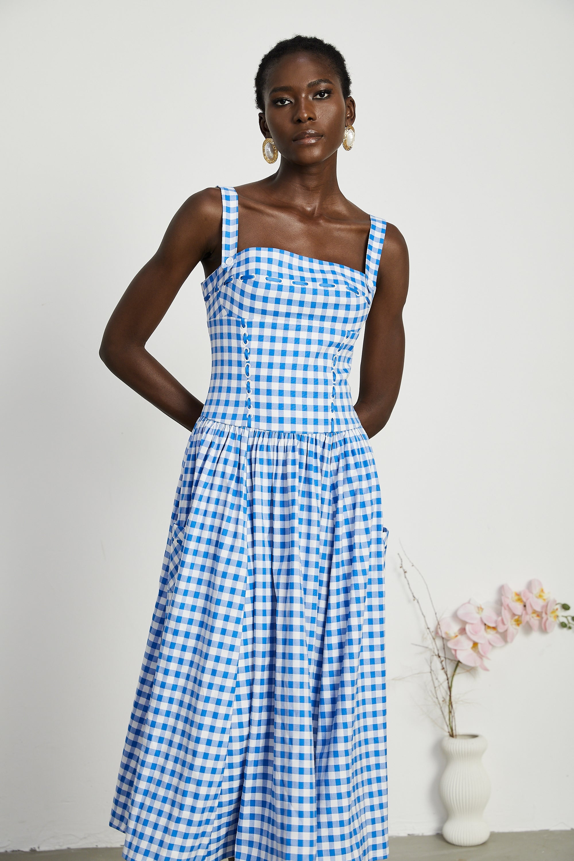 Diane gingham midi dress (Final Sale)