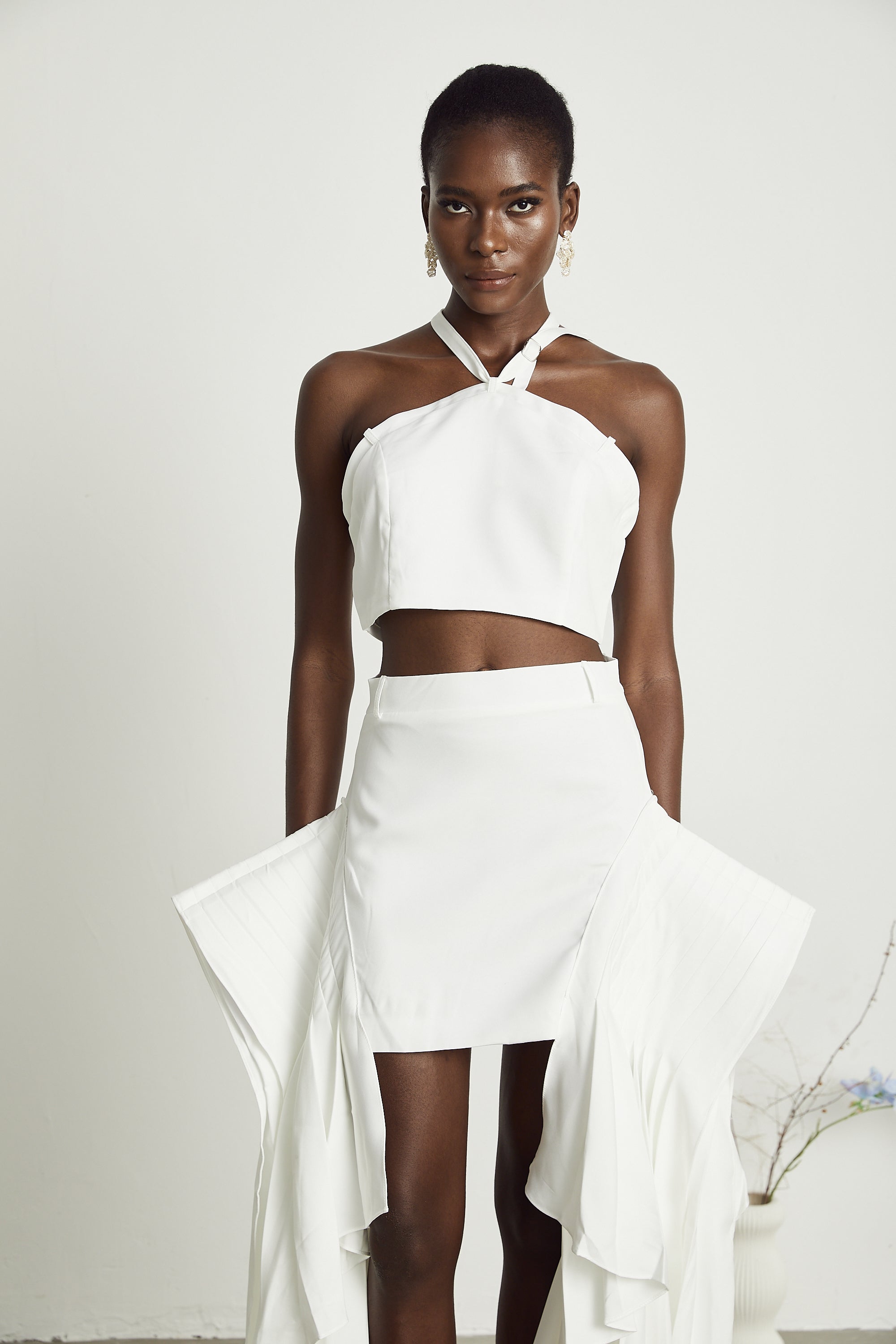 Karina crop top & skirt matching set