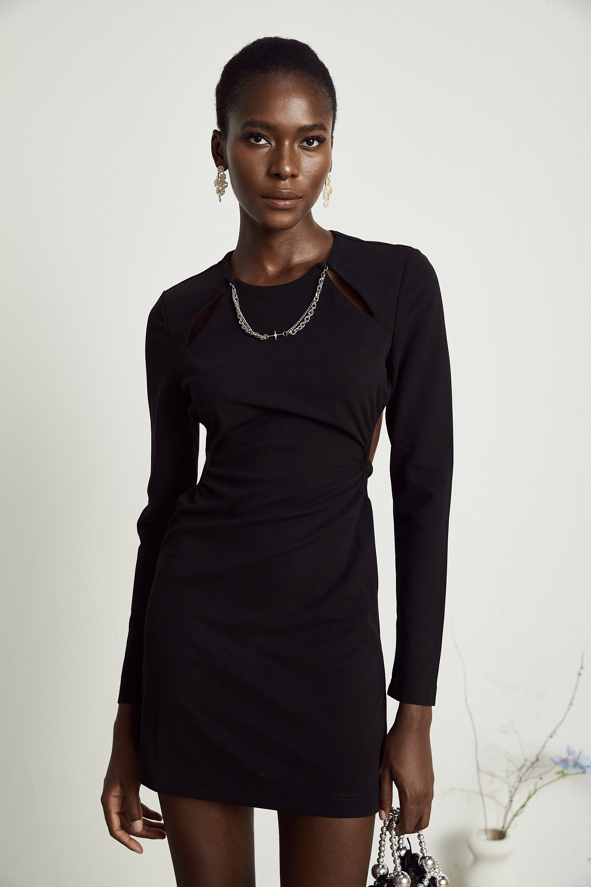 Next Level-off-shoulder waist cut-out dress (Final Sale-US Only)