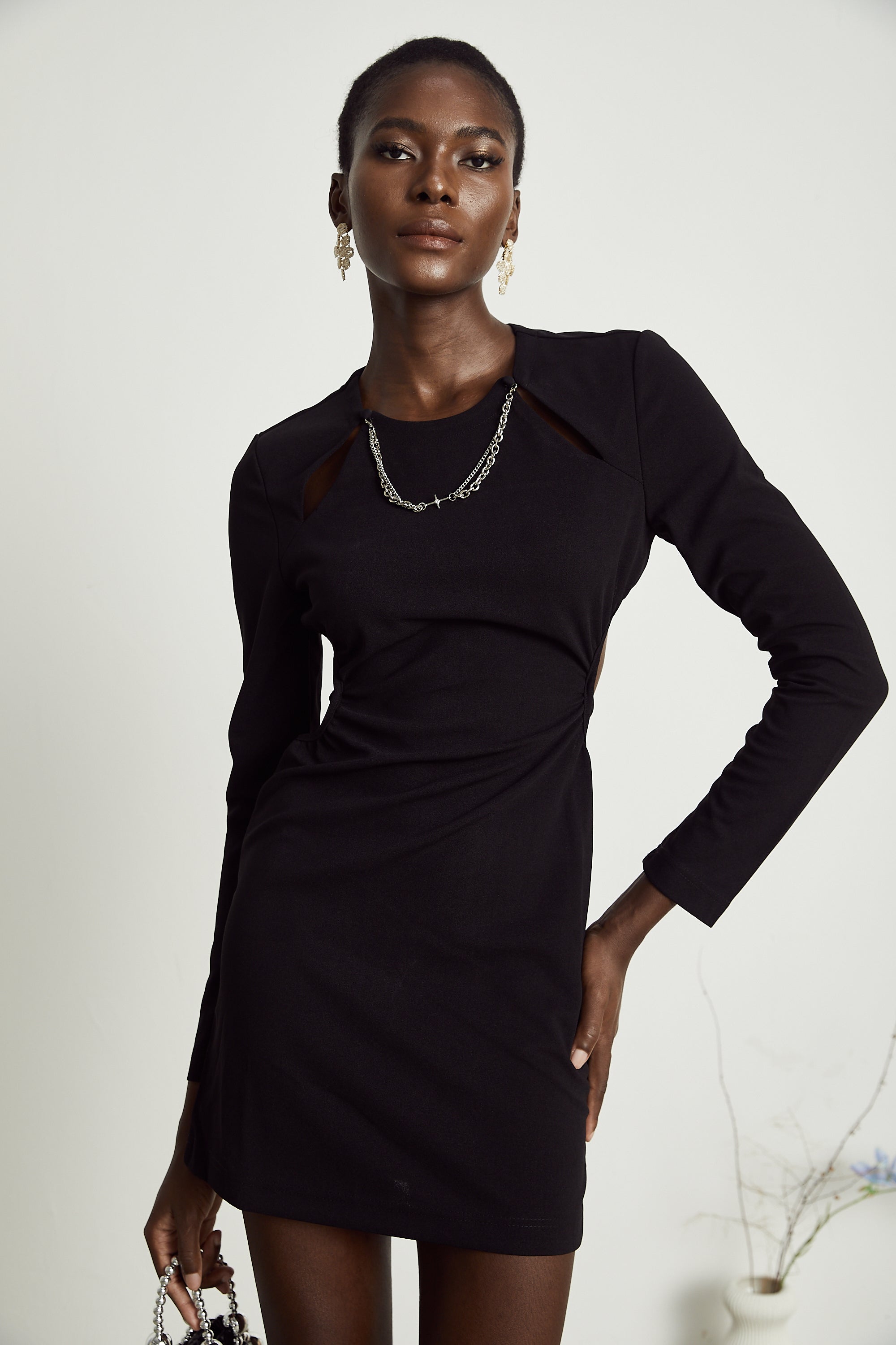 Next Level-off-shoulder waist cut-out dress (Final Sale-US Only)