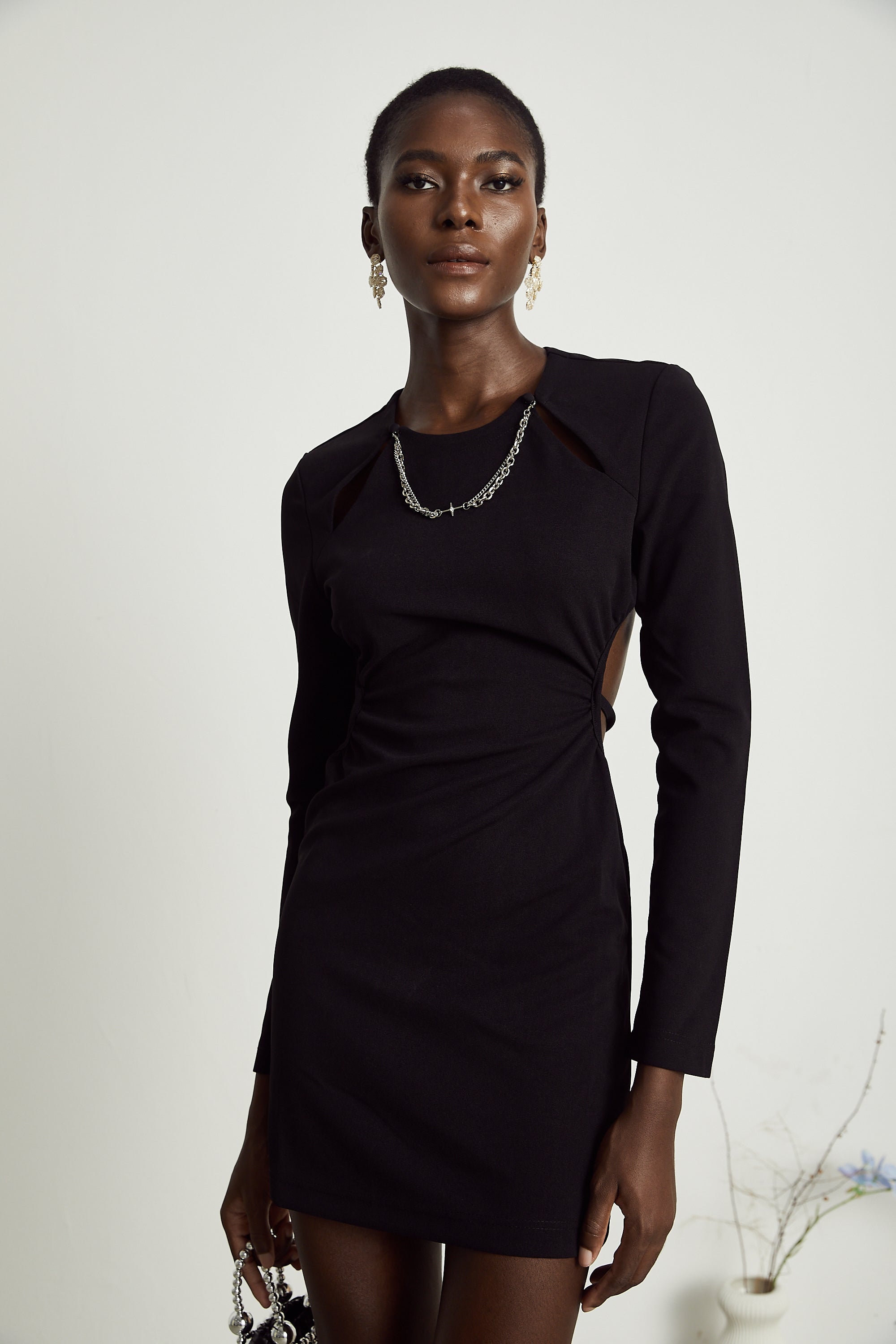 Next Level-off-shoulder waist cut-out dress (Final Sale-US Only)