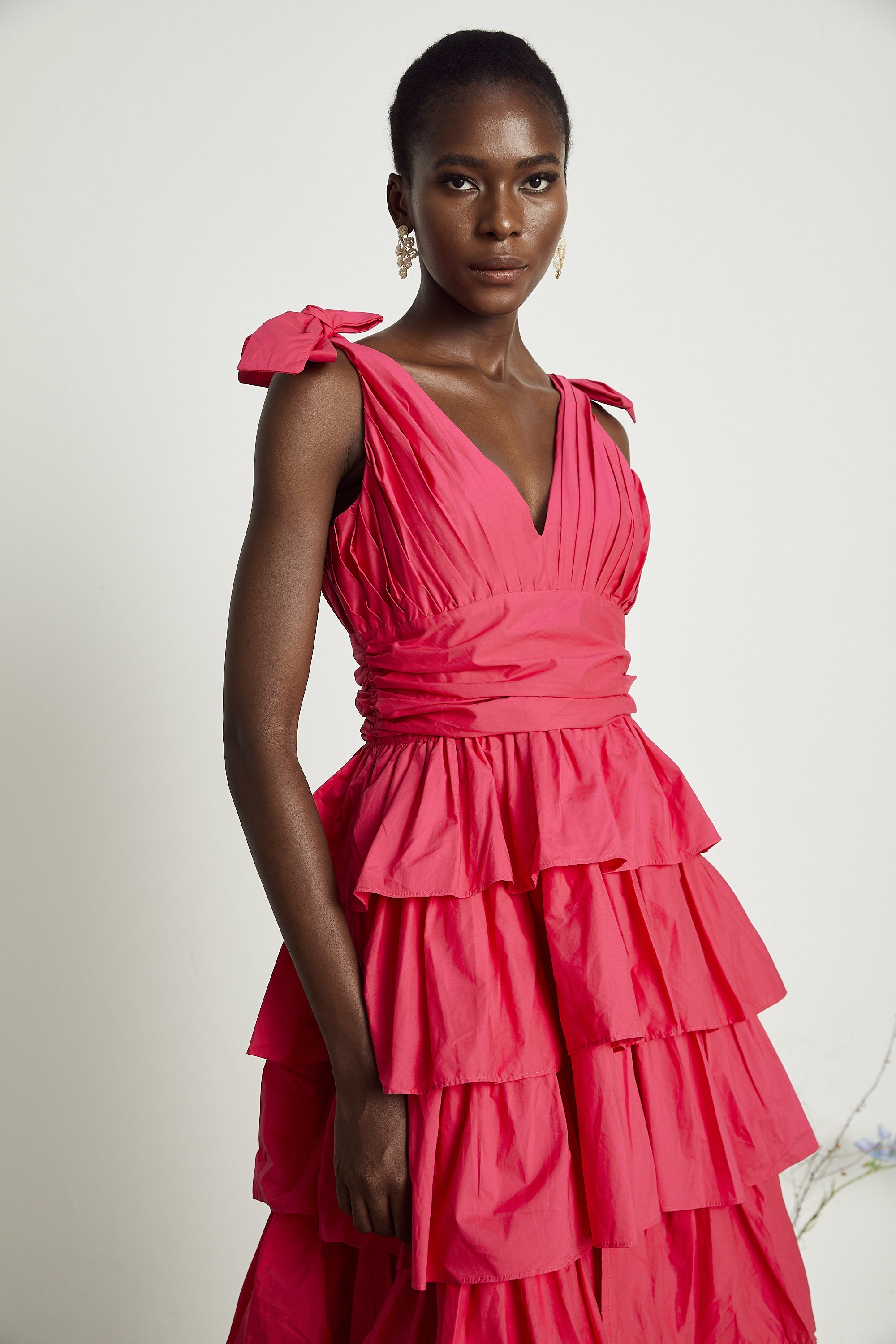 Émilienne tiered ruffled midi dress (US Only)