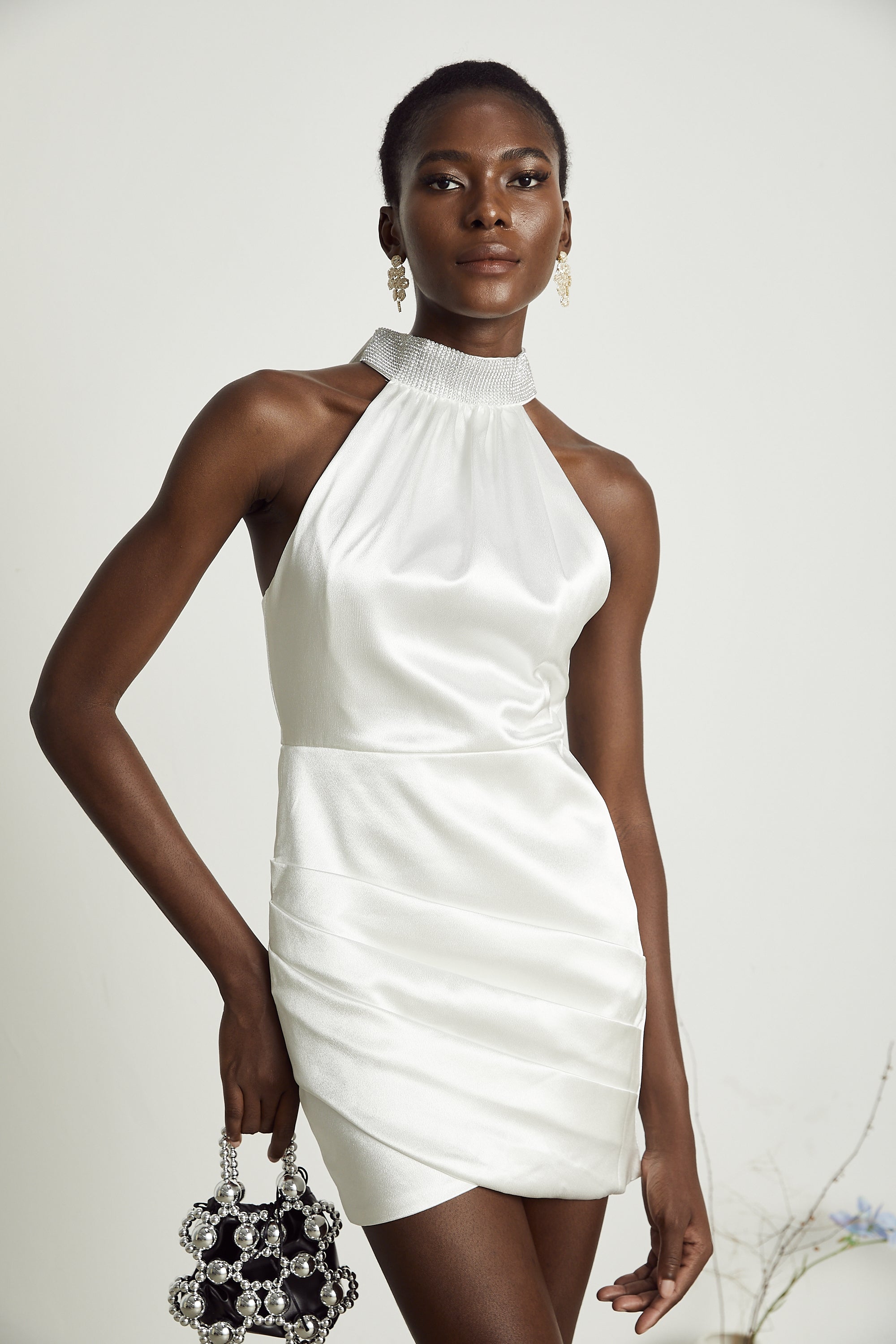 Tahiti embellished asymmetrical mini dress (US Only)
