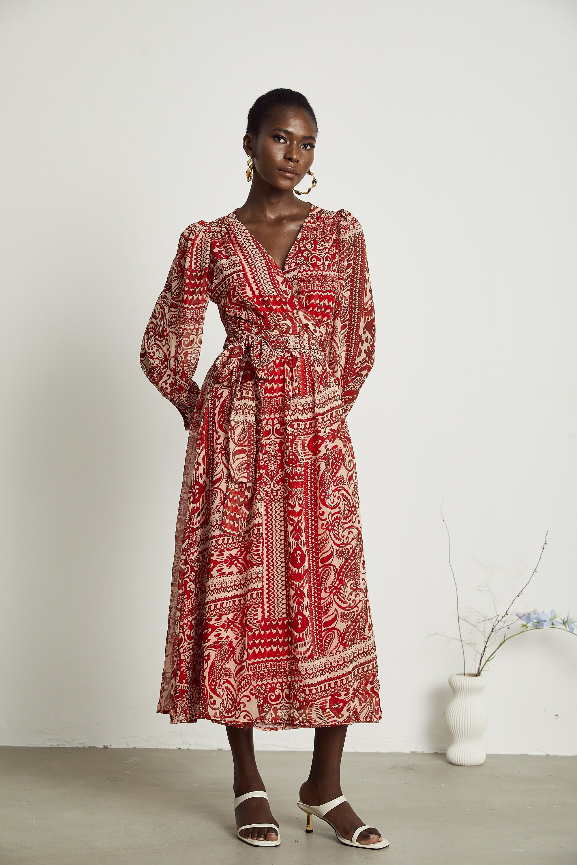 Camille pattern-print midi dress (US Only)