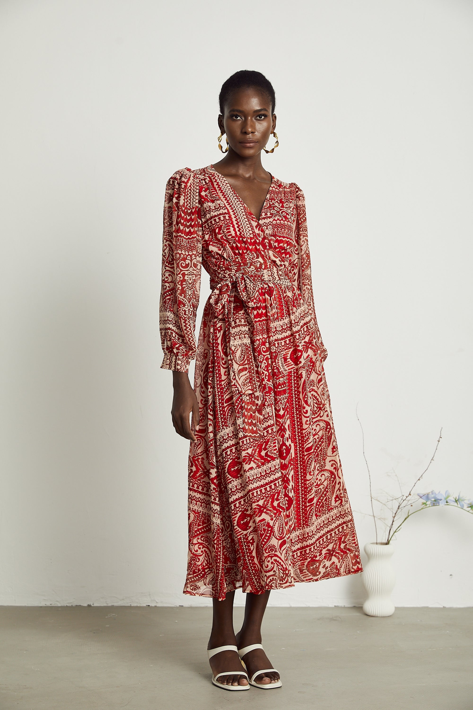 Camille pattern-print midi dress (US Only)