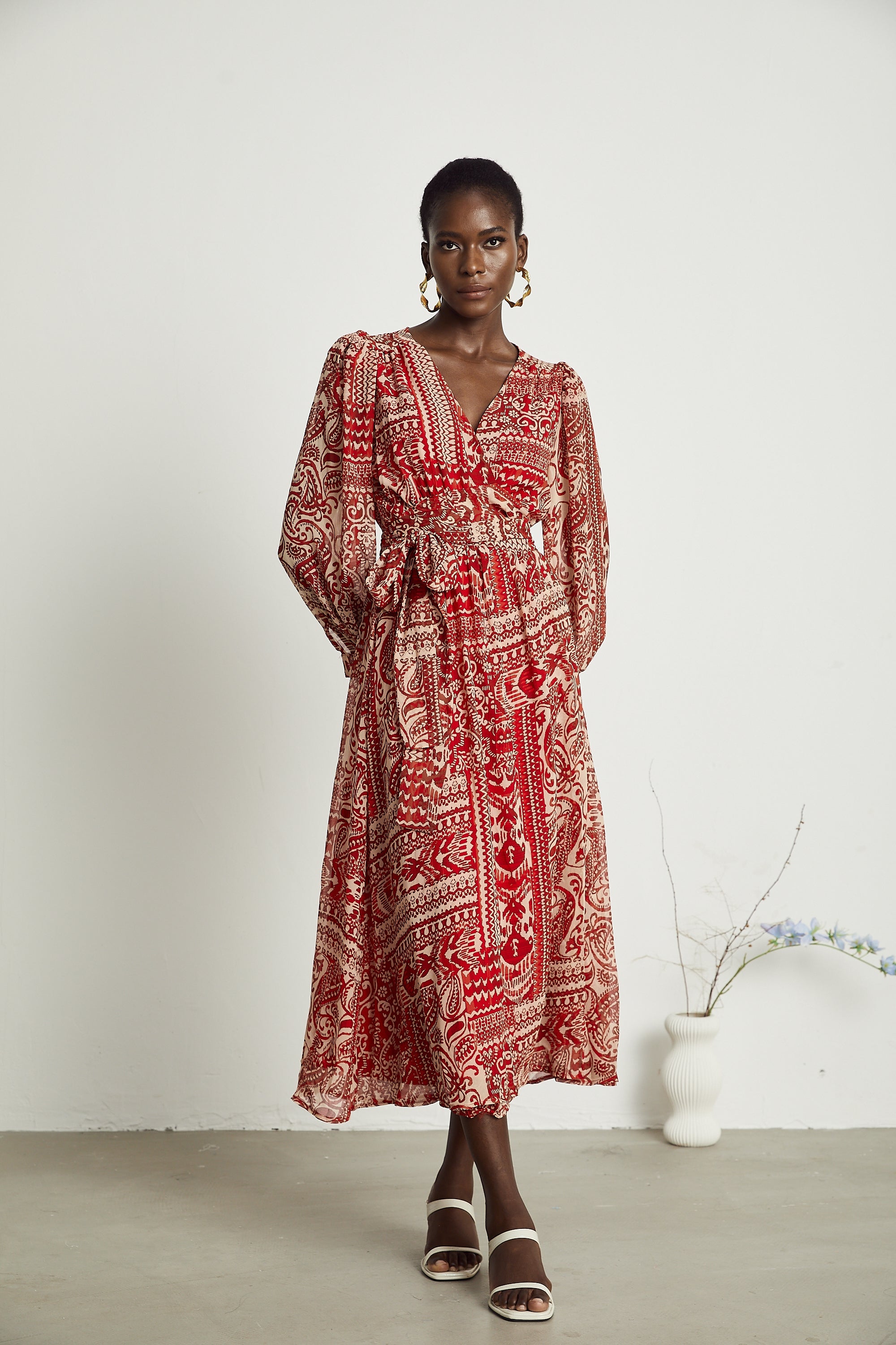 Camille pattern-print midi dress (US Only)