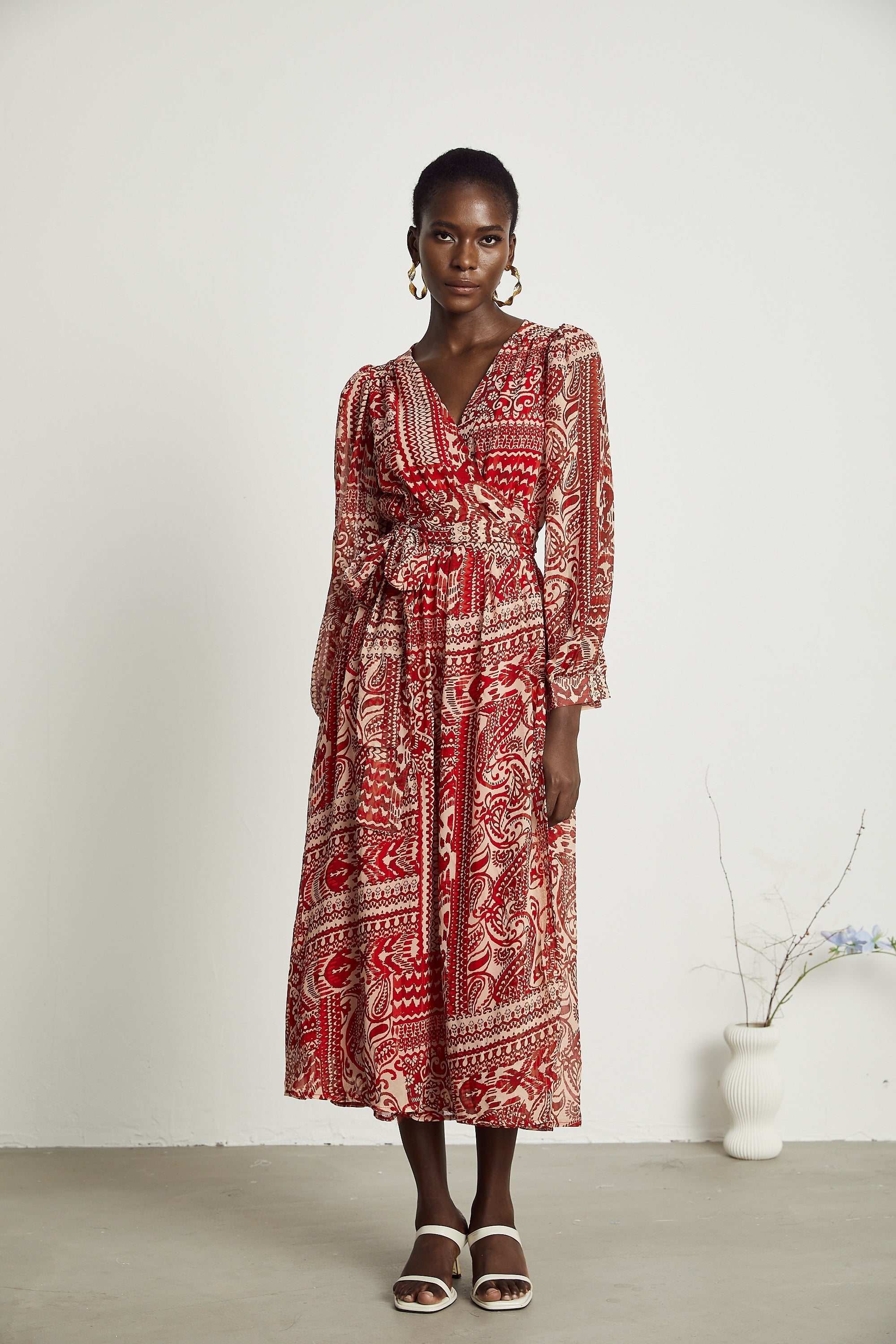 Camille pattern-print midi dress (US Only)