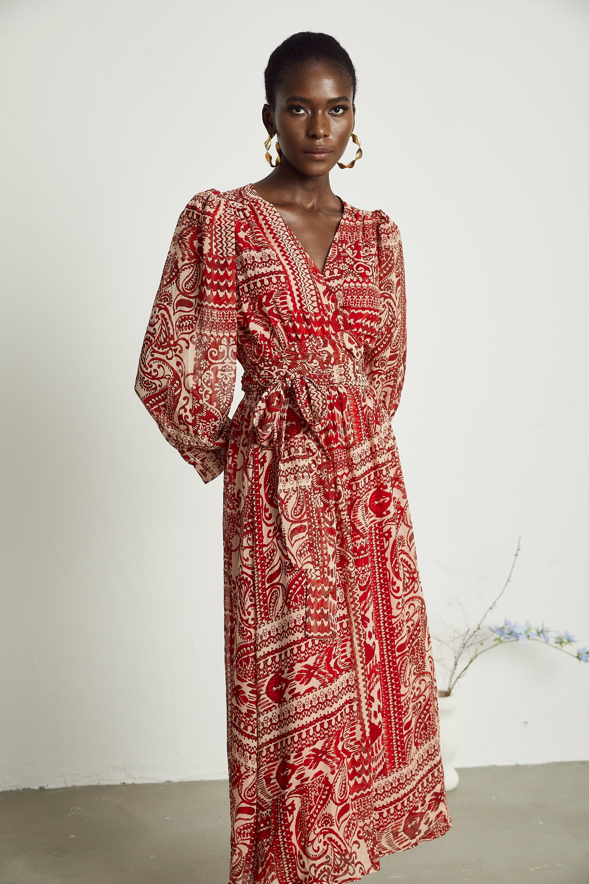 Camille pattern-print midi dress (US Only)